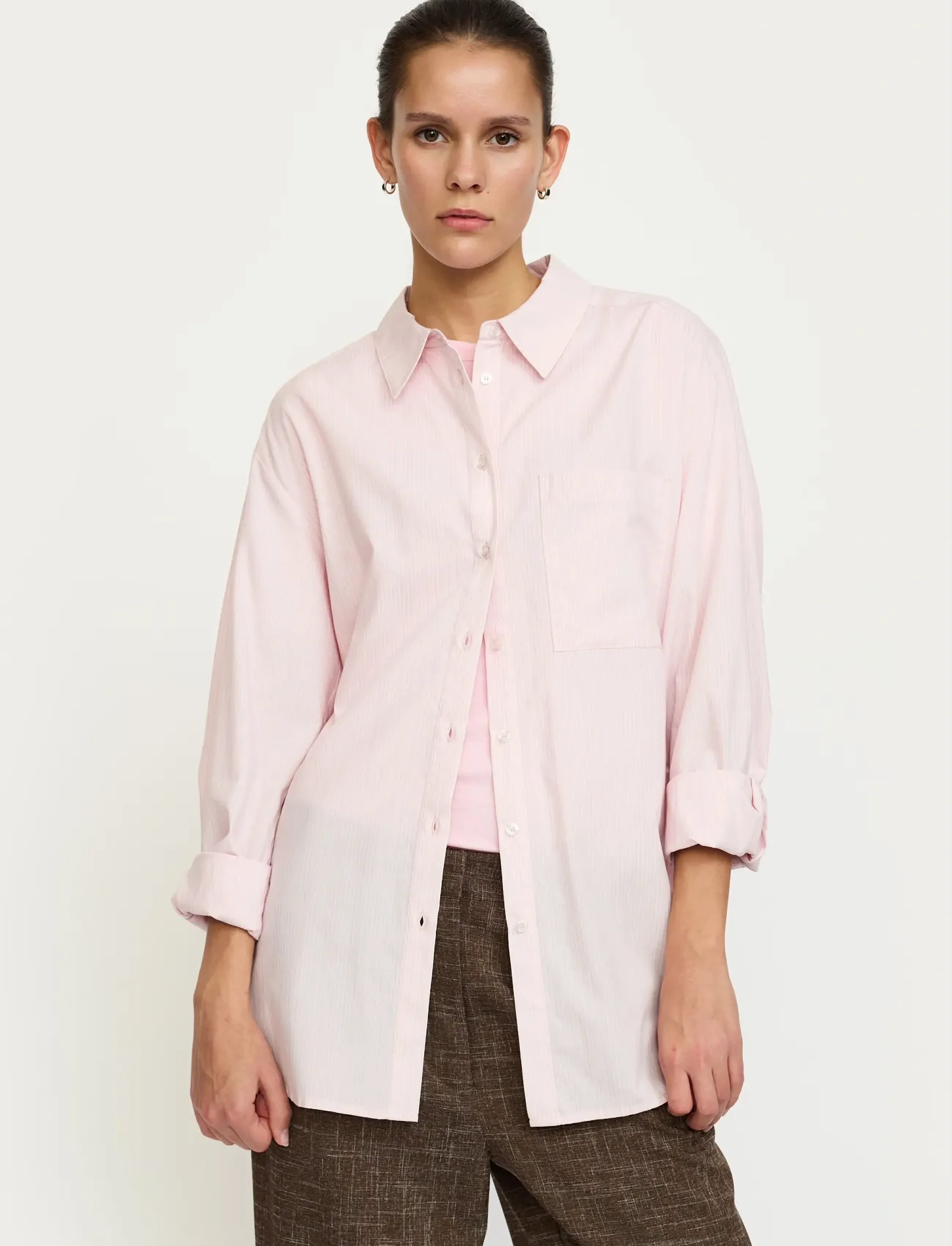 Soft Rebels Srveronica Striped Shirt, S, Pink, Skjorter > Langærmede, Dame
