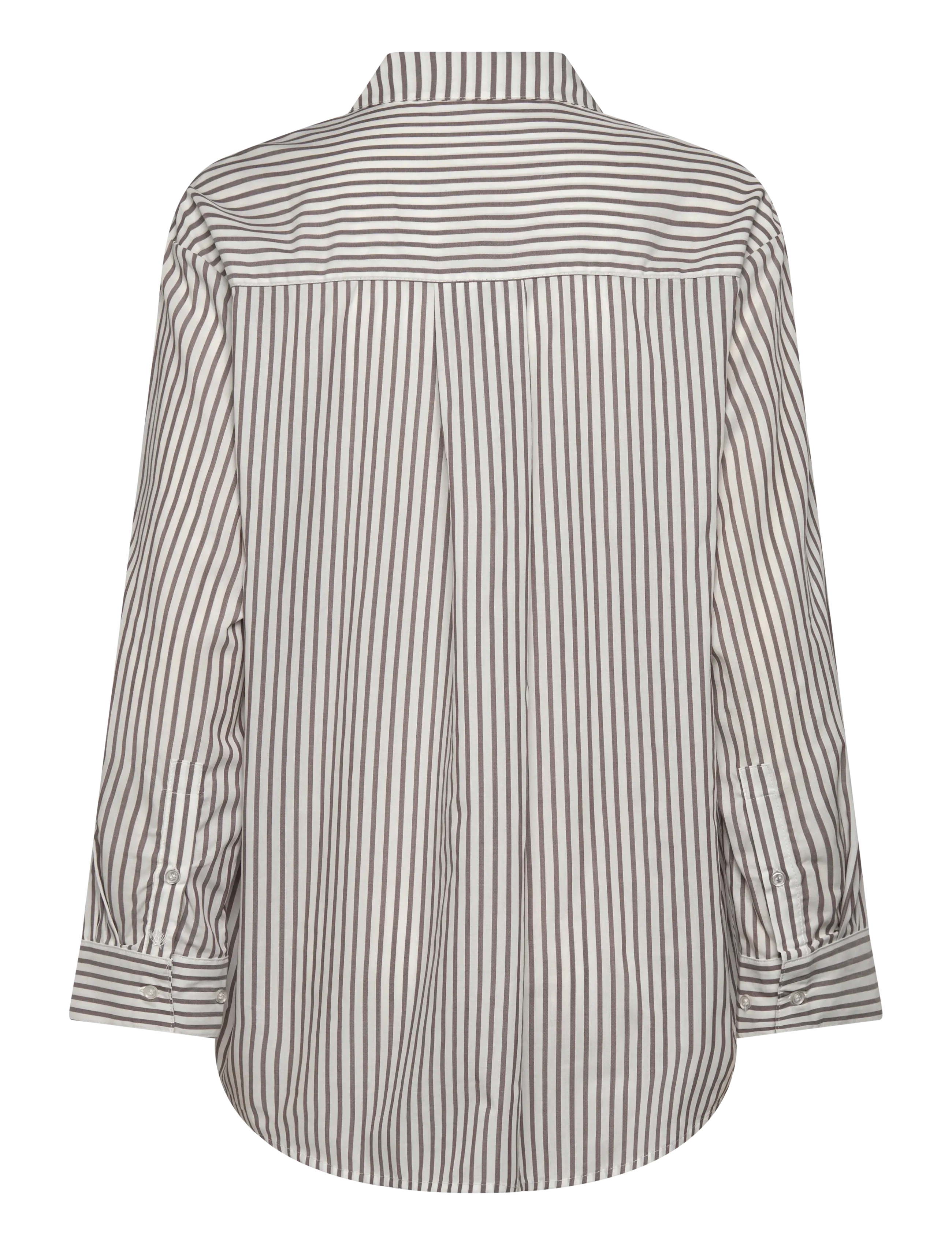 Soft Rebels - SRVeronica Striped Shirt - long-sleeved shirts - stripe snow white with coffee quart - 2