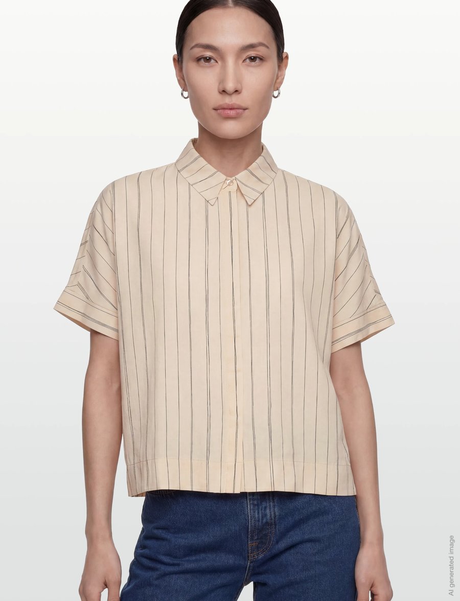 Soft Rebels - SRMargot Freedom Striped SS Shirt - overhemden met korte mouwen - hand drawn stripe smoke gray - 3