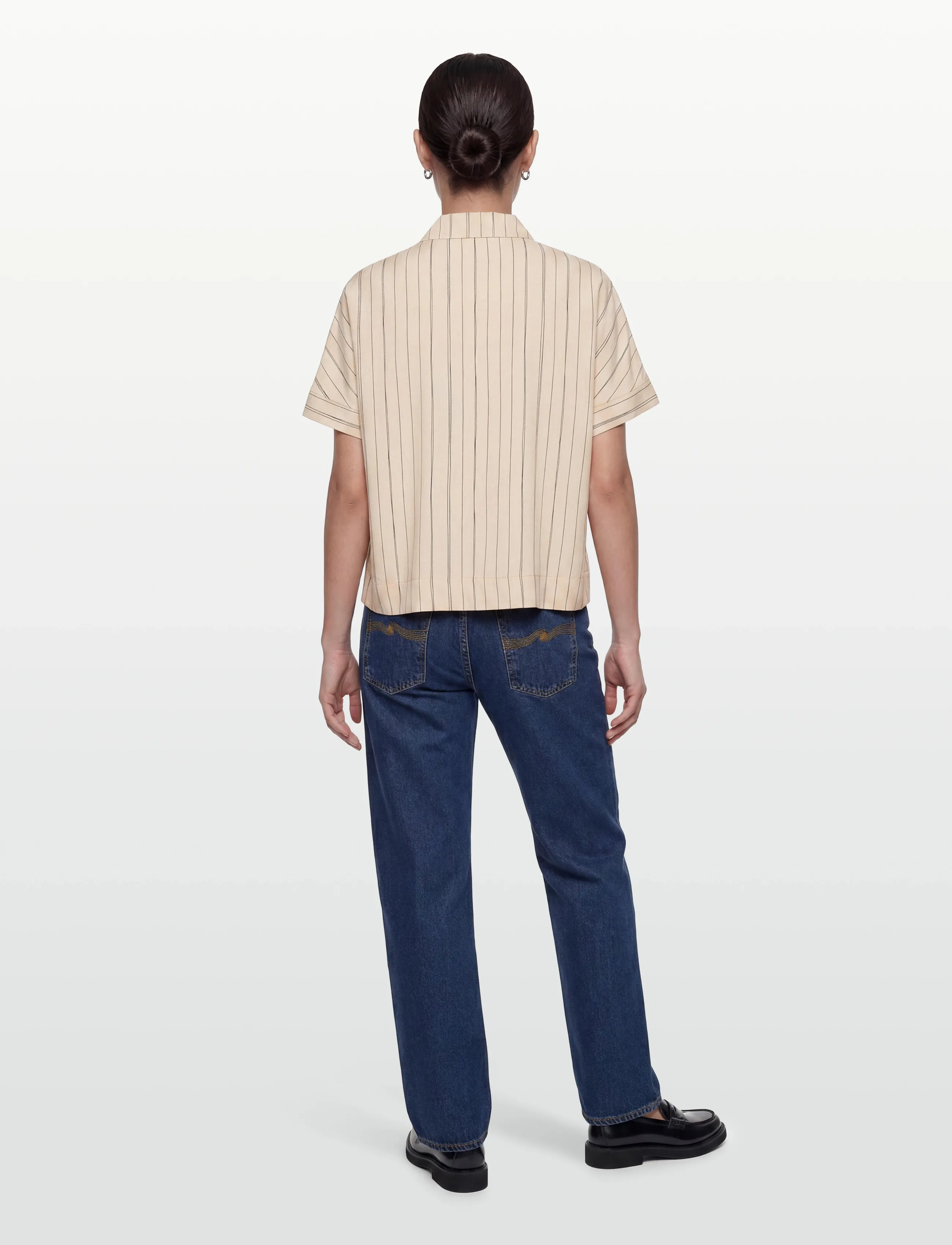 Soft Rebels - SRMargot Freedom Striped SS Shirt - kortærmede skjorter - hand drawn stripe smoke gray - 4