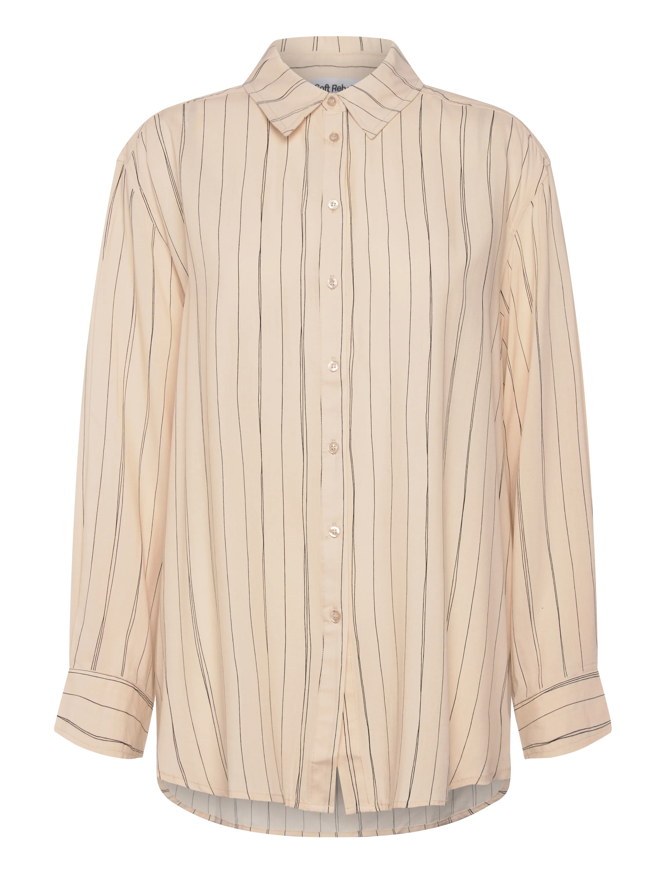 Soft Rebels SRMargot Striped Shirt - Bluser & Skjorter - HAND DRAWN STRIPE SMOKE GRAY / cream
