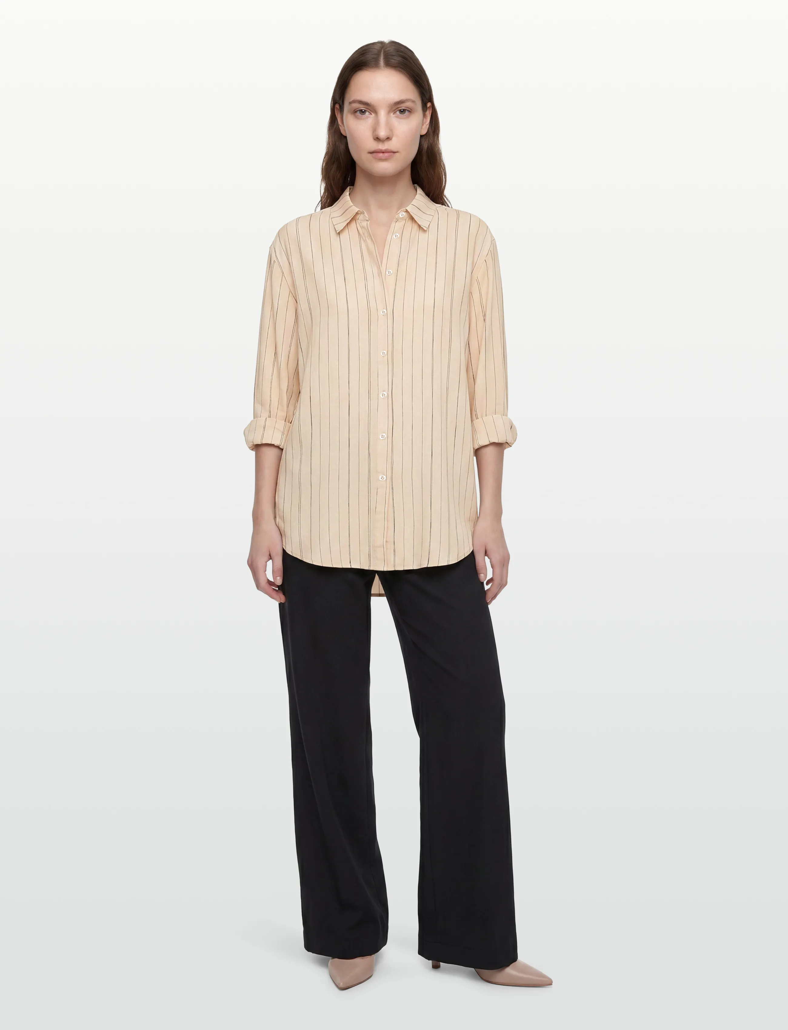 Soft Rebels SRMargot Striped Shirt - Shirts - HAND DRAWN STRIPE SMOKE GRAY / cream
