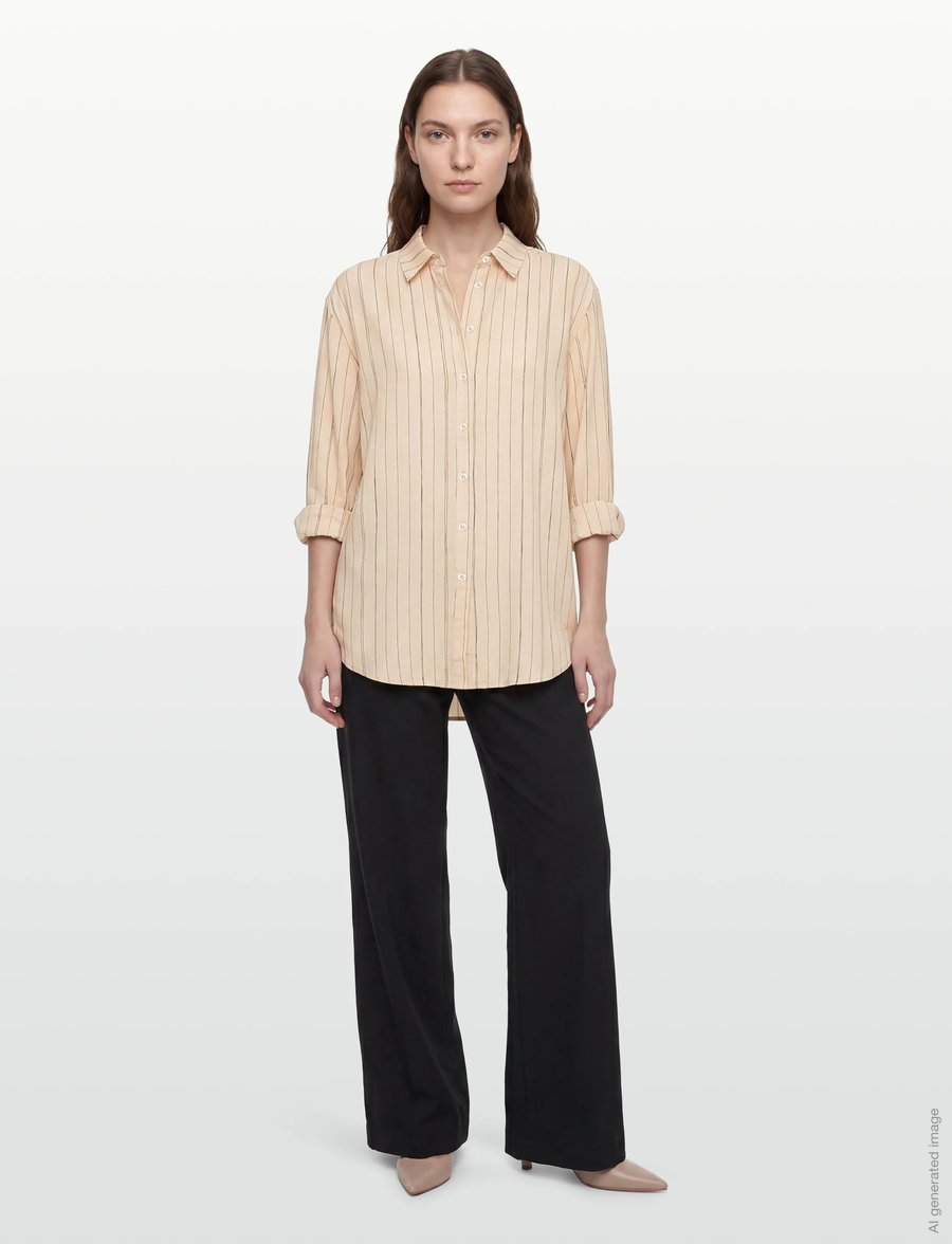 Soft Rebels - SRMargot Striped Shirt - langärmlige hemden - hand drawn stripe smoke gray - 0