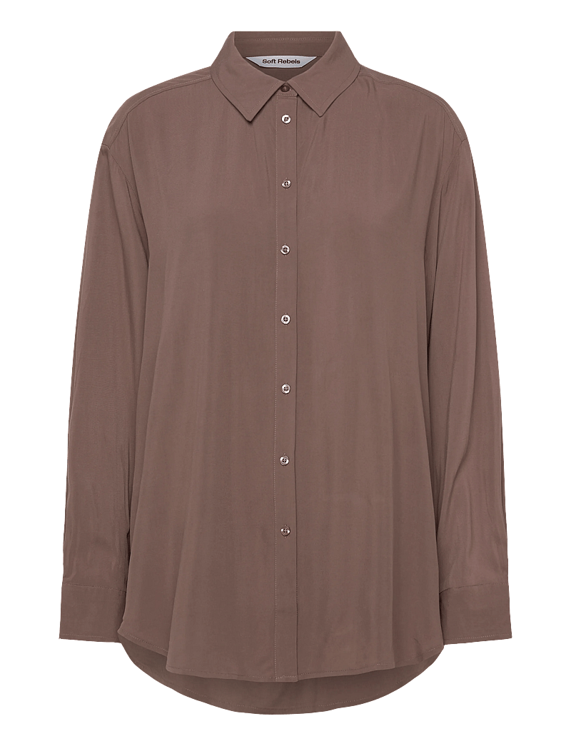 Soft Rebels - SRFreedom Loose Shirt - pikkade varrukatega särgid - coffee quartz - 0