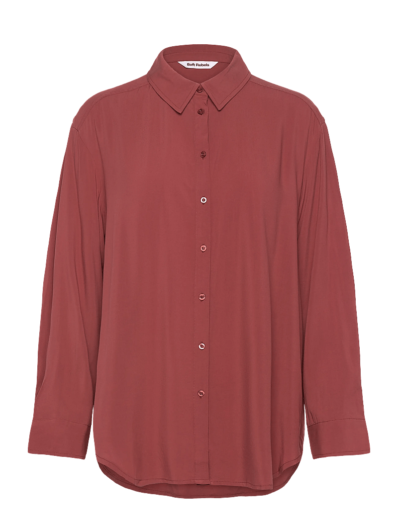 Soft Rebels - SRFreedom Loose Shirt - langærmede skjorter - henna - 1