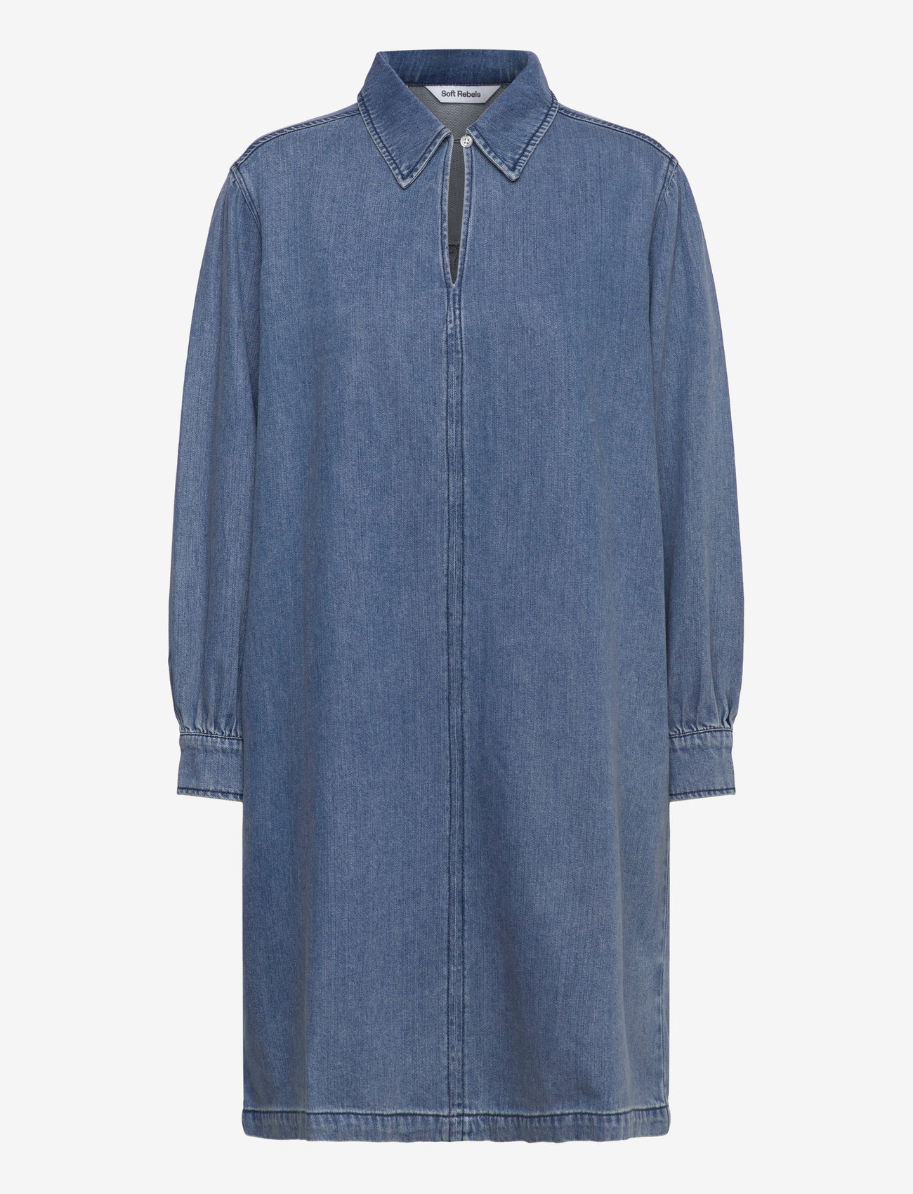 Soft Rebels - SRKeira Dress - skjortekjoler - dark blue denim - 1