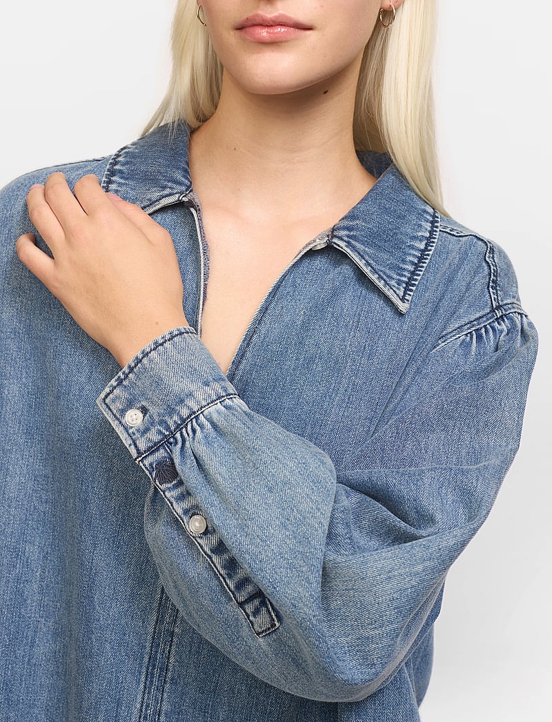 Soft Rebels - SRKeira Dress - skjortekjoler - dark blue denim - 3