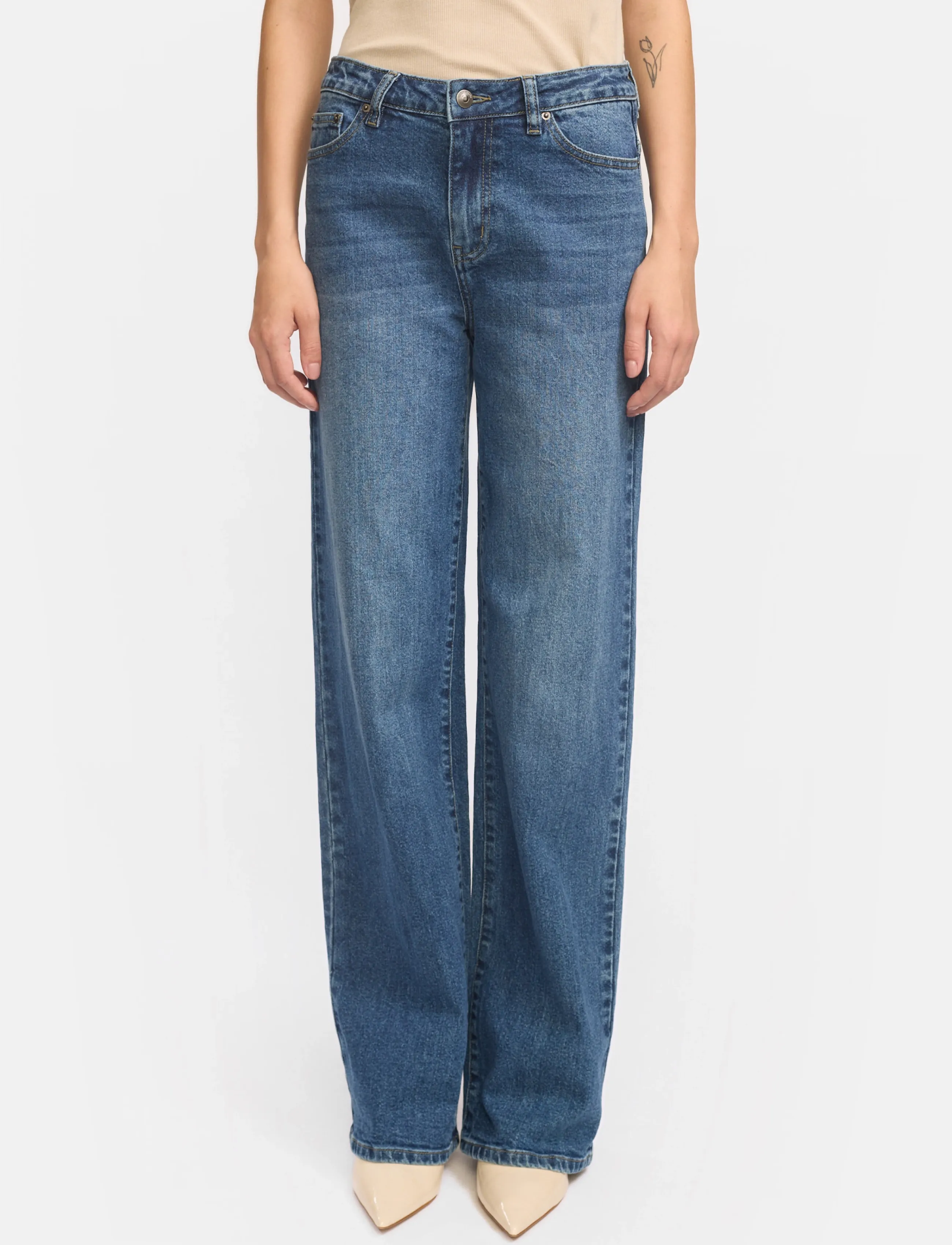 Soft Rebels SRWilla Midwaist Wide Jeans - Kläder - 759 IMAGINE DARK BLUE / blue