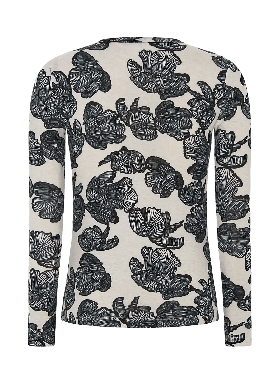 Soft Rebels - SRRoman O-neck Printed - flower frill arctic wolf - 2