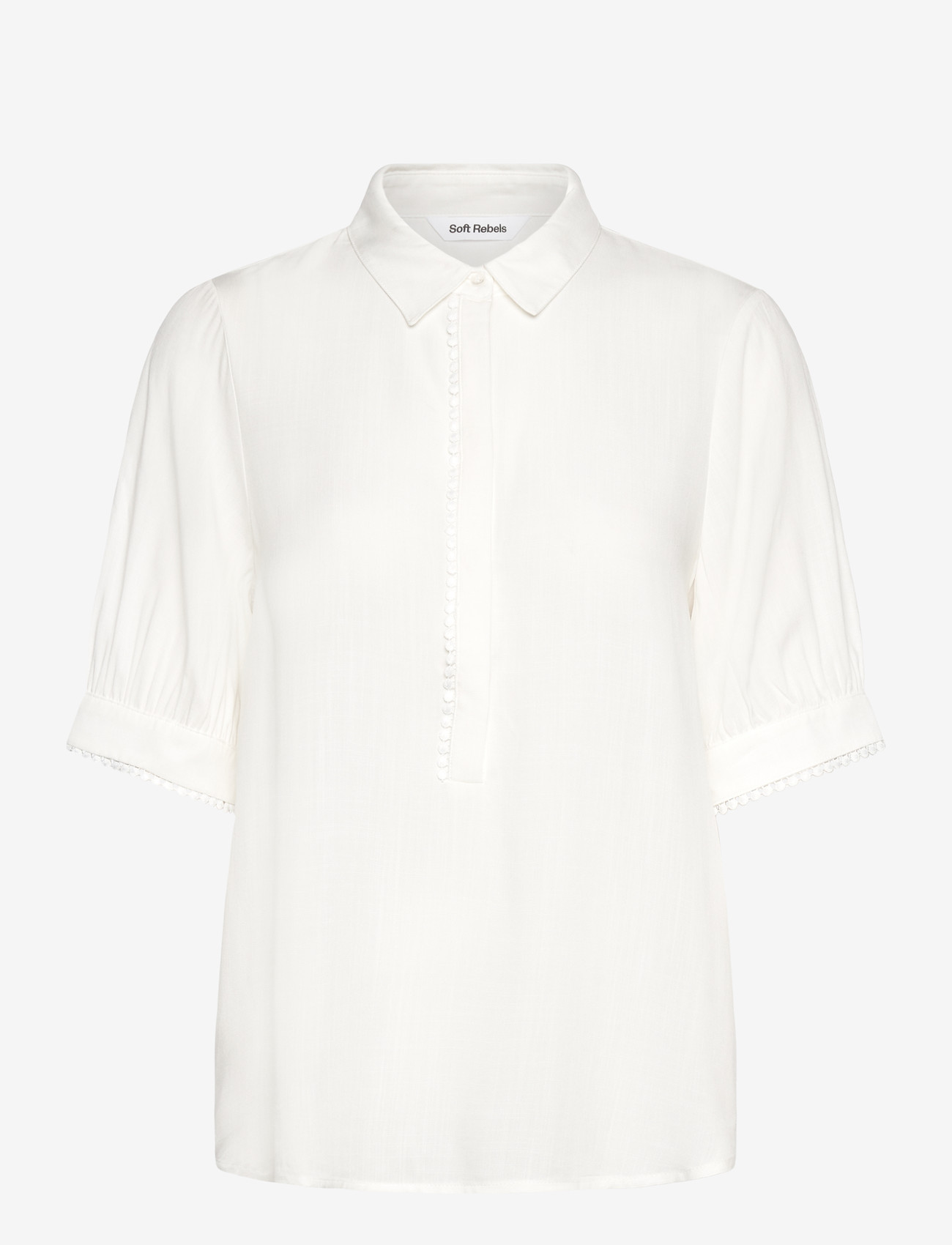 Soft Rebels - SREbba Mayson Blouse - kurzämlige blusen - 002 snow white - 1
