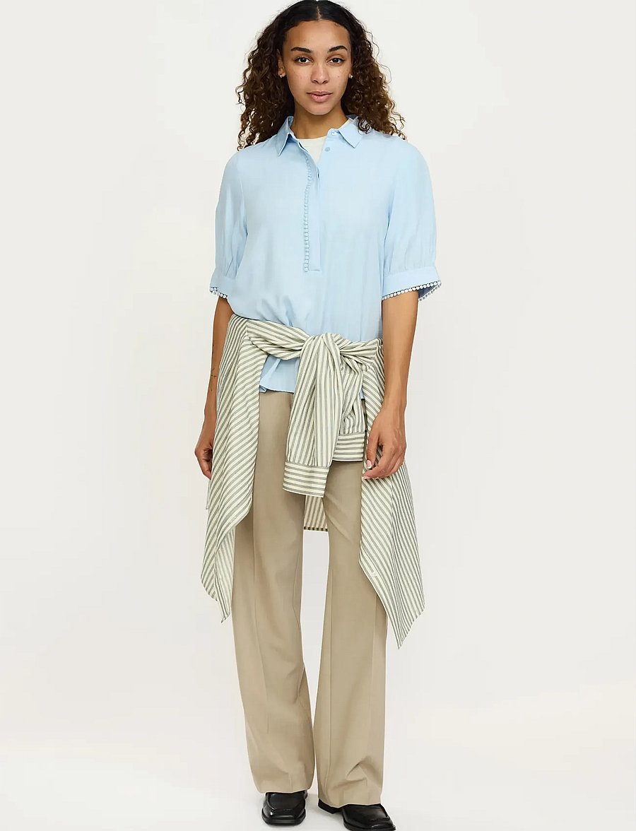 Soft Rebels - SREbba Mayson Blouse - lühikeste varrukatega pluusid - 678 windsurfer - 0