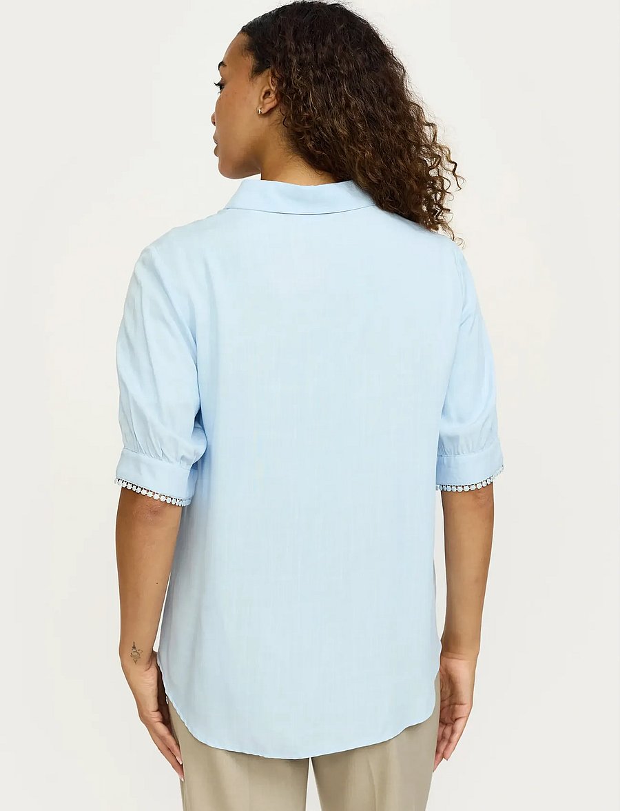 Soft Rebels - SREbba Mayson Blouse - lühikeste varrukatega pluusid - 678 windsurfer - 3