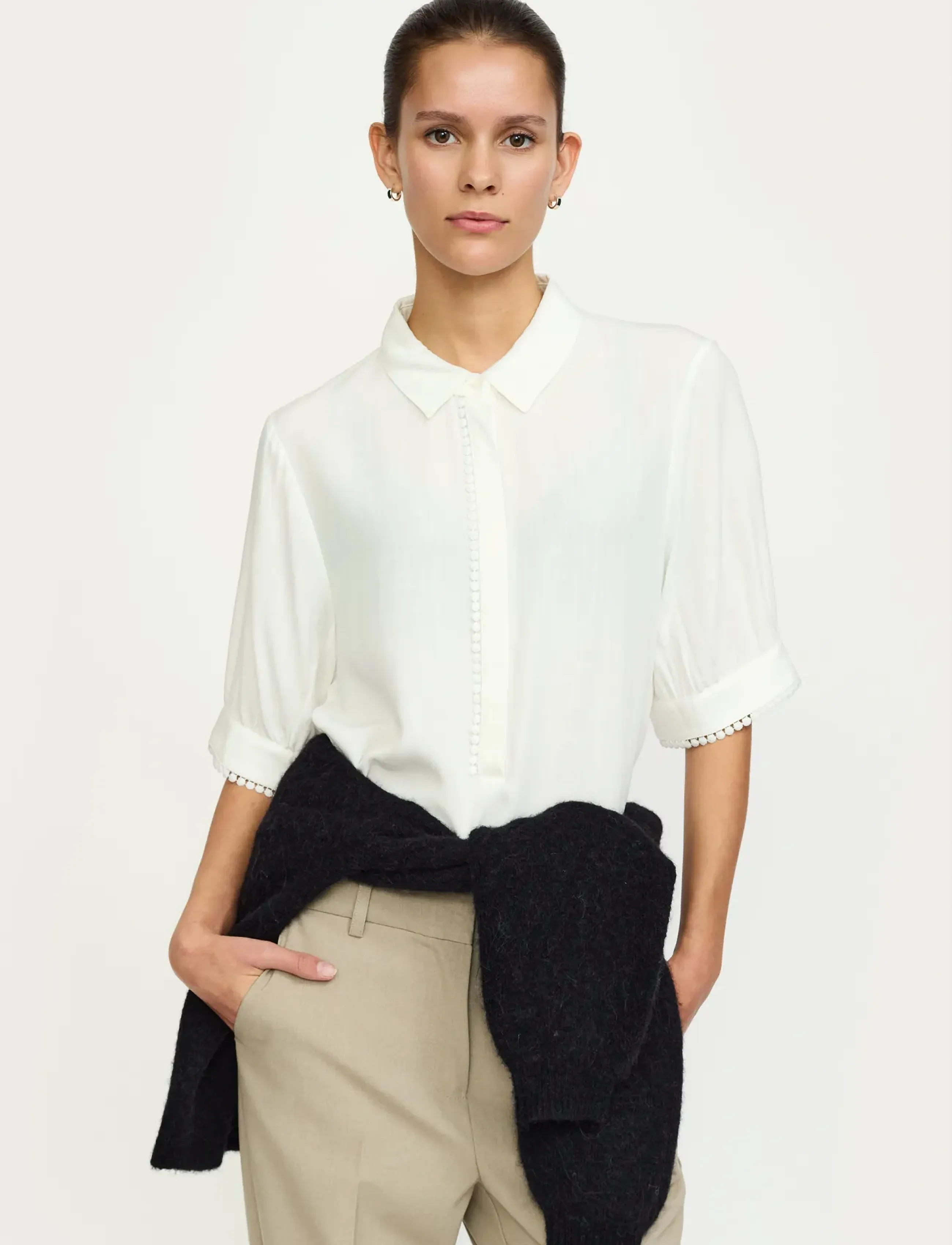 Soft Rebels SREbba Mayson Blouse - Blouses - SNOW WHITE / cream