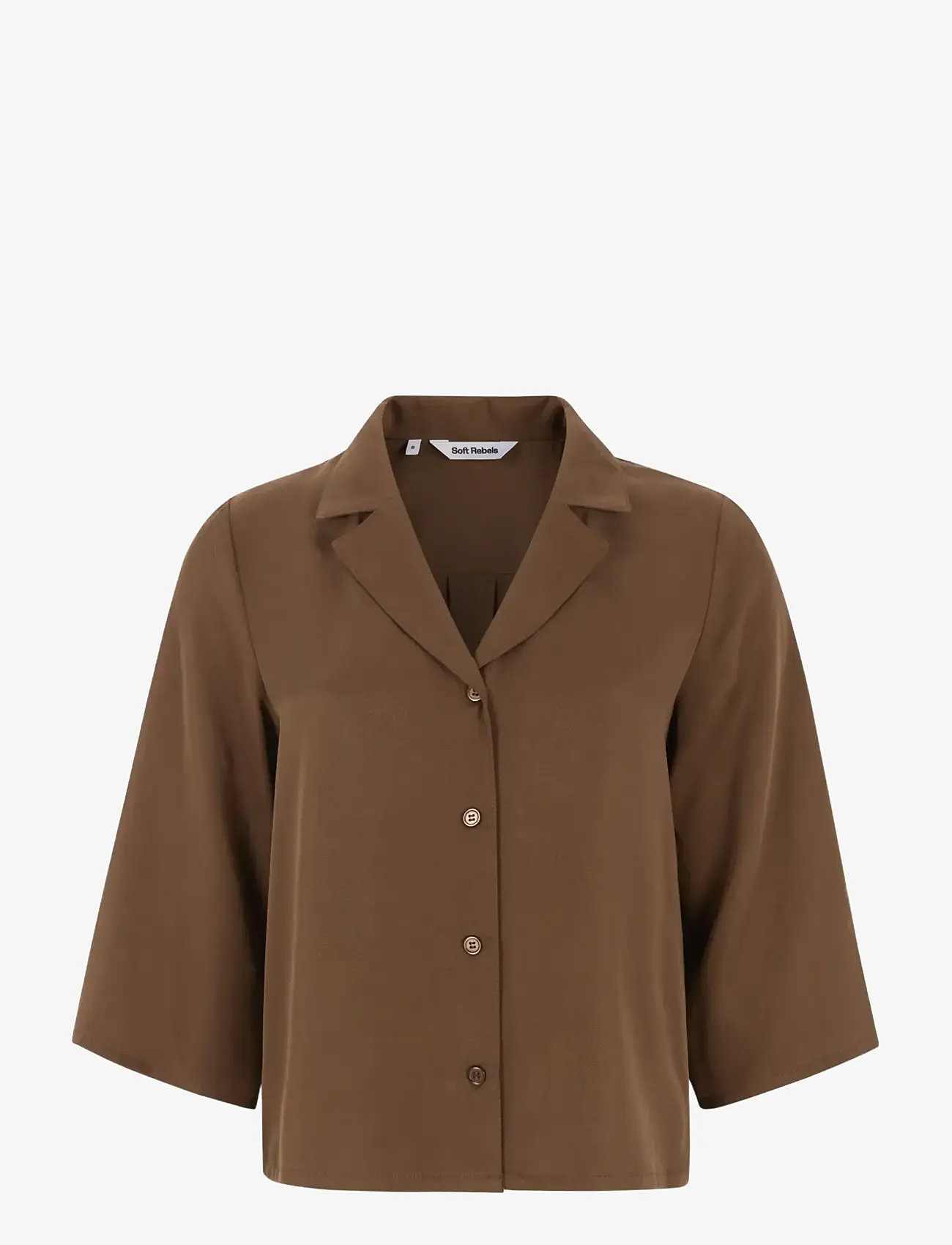 Soft Rebels - SRUma Shirt - kortærmede bluser - downtown brown - 1