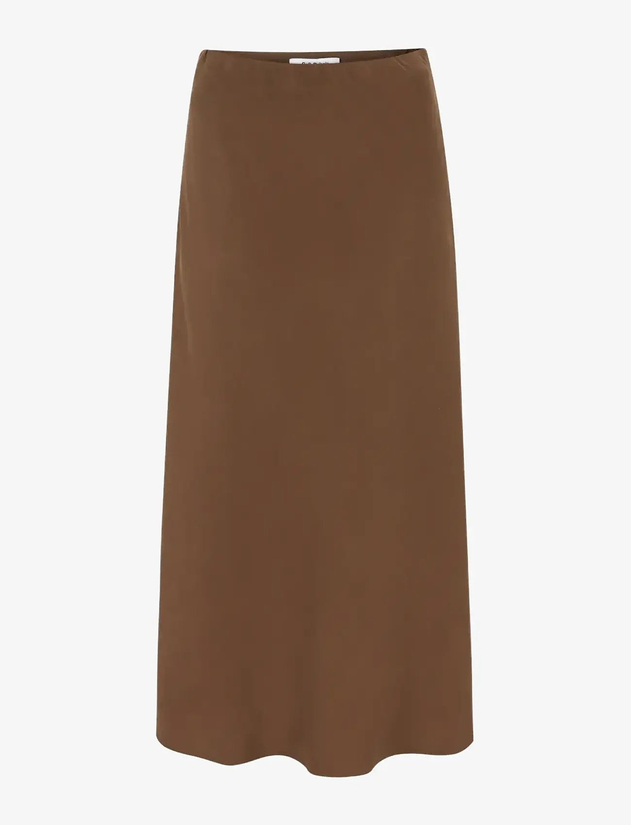 Soft Rebels - SRUma Abia Midi Skirt - midi nederdele - downtown brown - 1