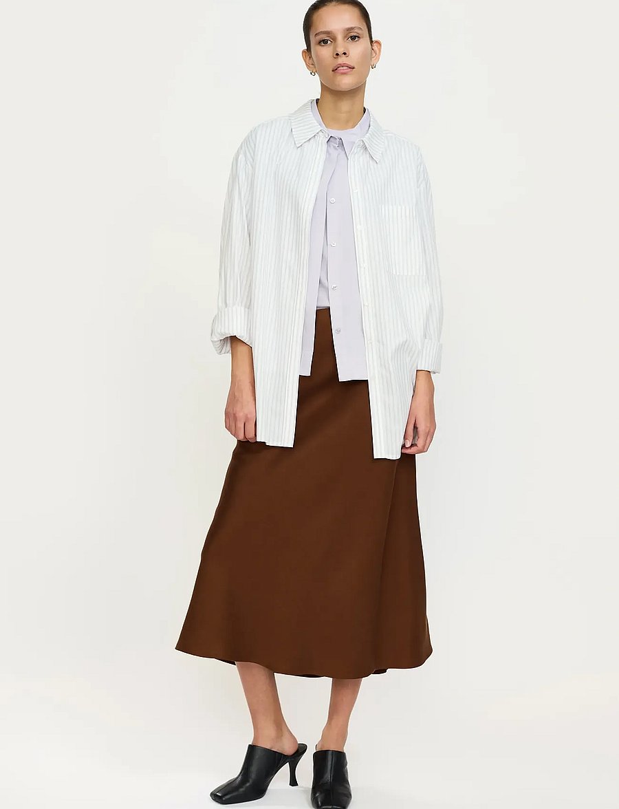 Soft Rebels - SRUma Abia Midi Skirt - midi nederdele - downtown brown - 0