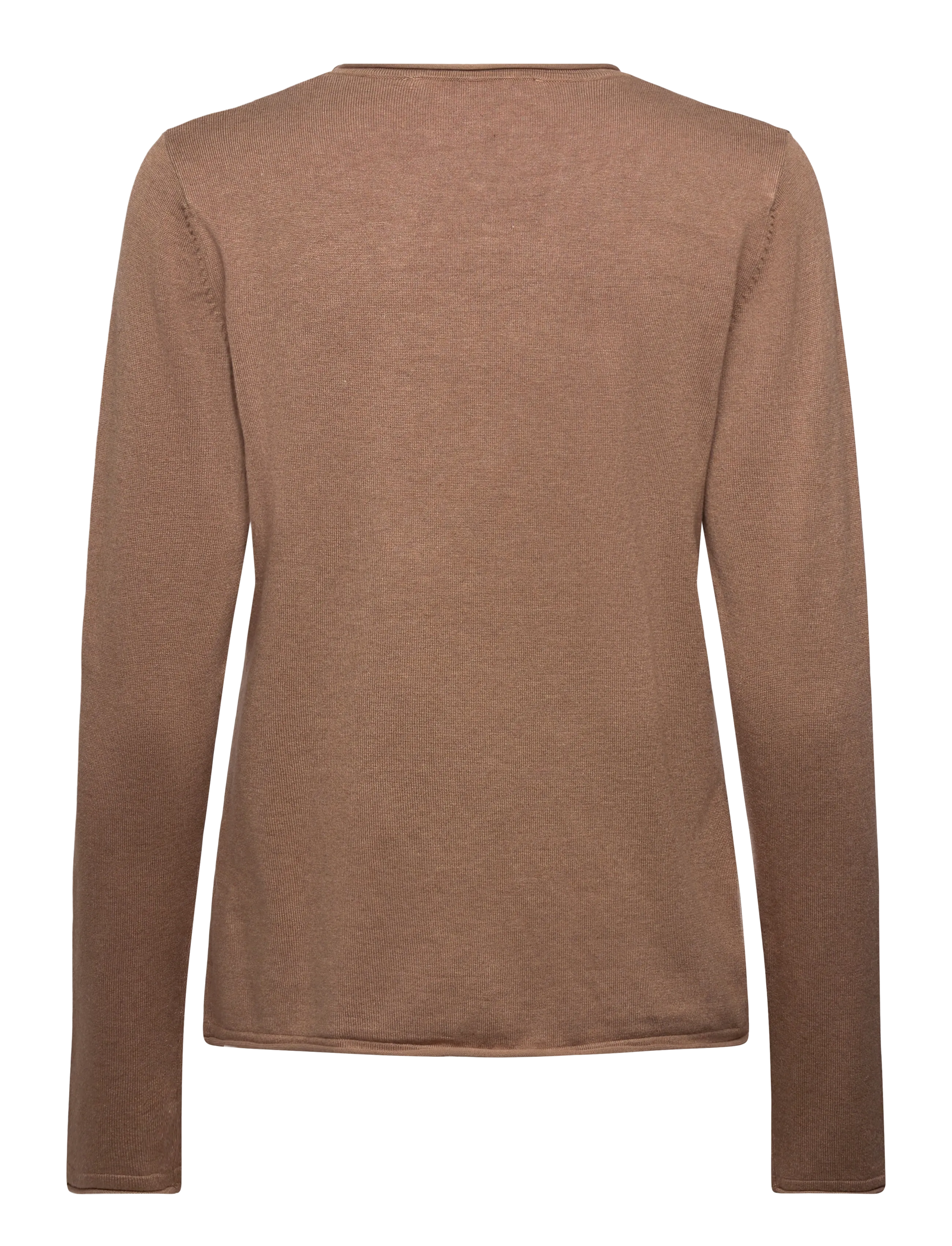 Soft Rebels - SRMarla O-neck Roll Edge Knit - striktrøjer - toasted coconut melange - 2