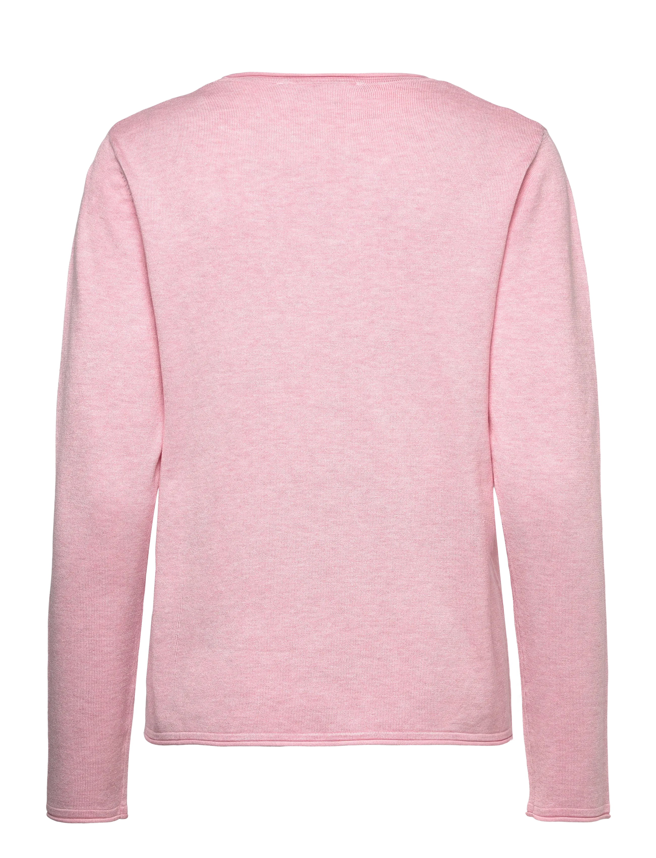 Soft Rebels - SRMarla O-neck Roll Edge Knit - striktrøjer - 196 bleached mauve melange - 2