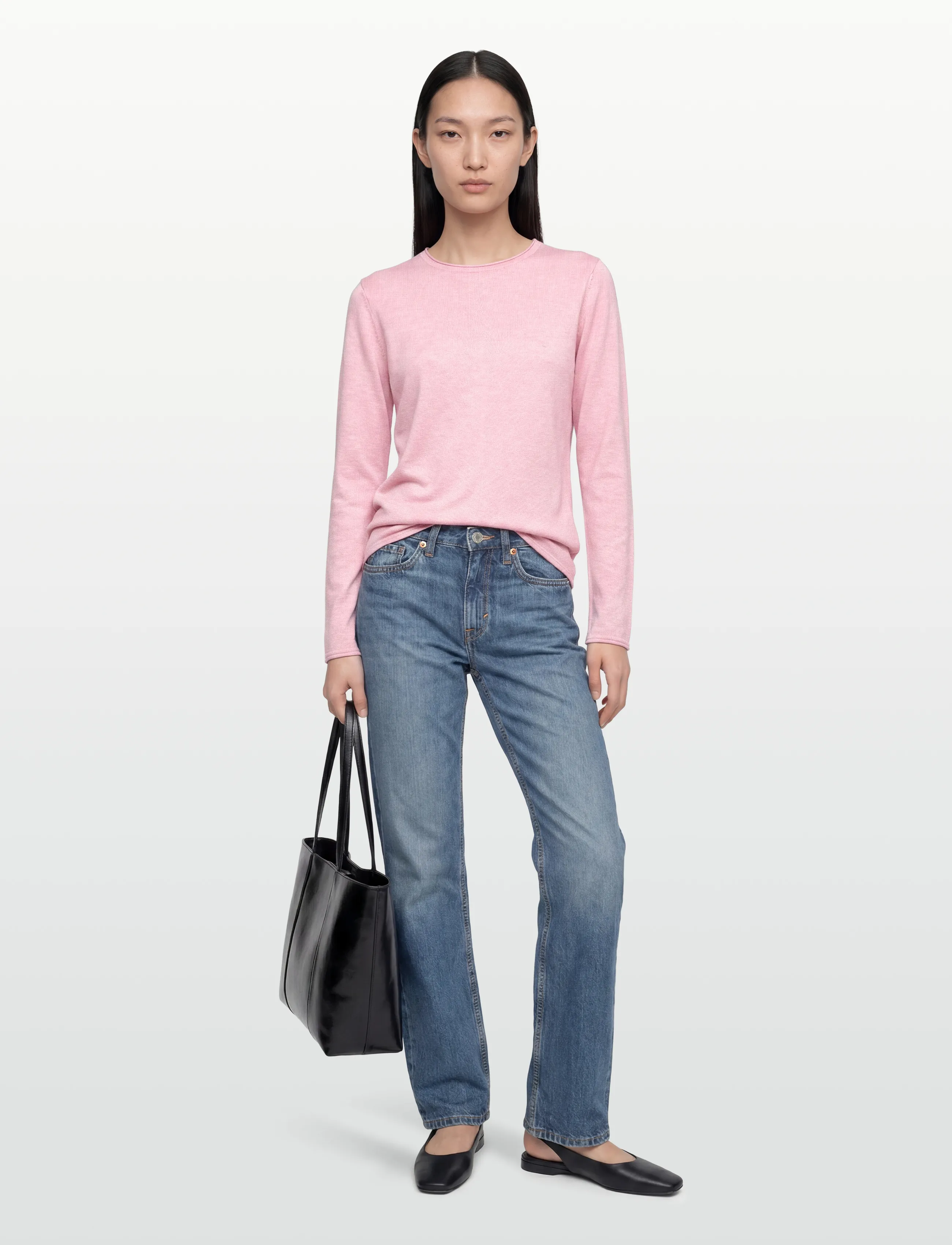 Soft Rebels Srmarla O-Neck Roll Edge Knit, L, Knitwear, Rosa - Jumpers, Frauen
