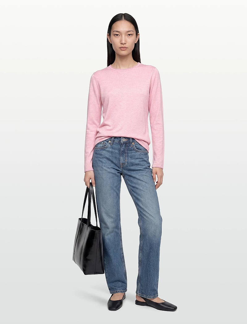 Soft Rebels - SRMarla O-Neck Roll Edge Knit - sviitrid - 196 bleached mauve melange - 0
