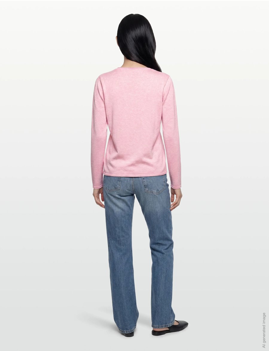Soft Rebels - SRMarla O-neck Knit Roll Edge - kampsunid - 196 bleached mauve melange - 4