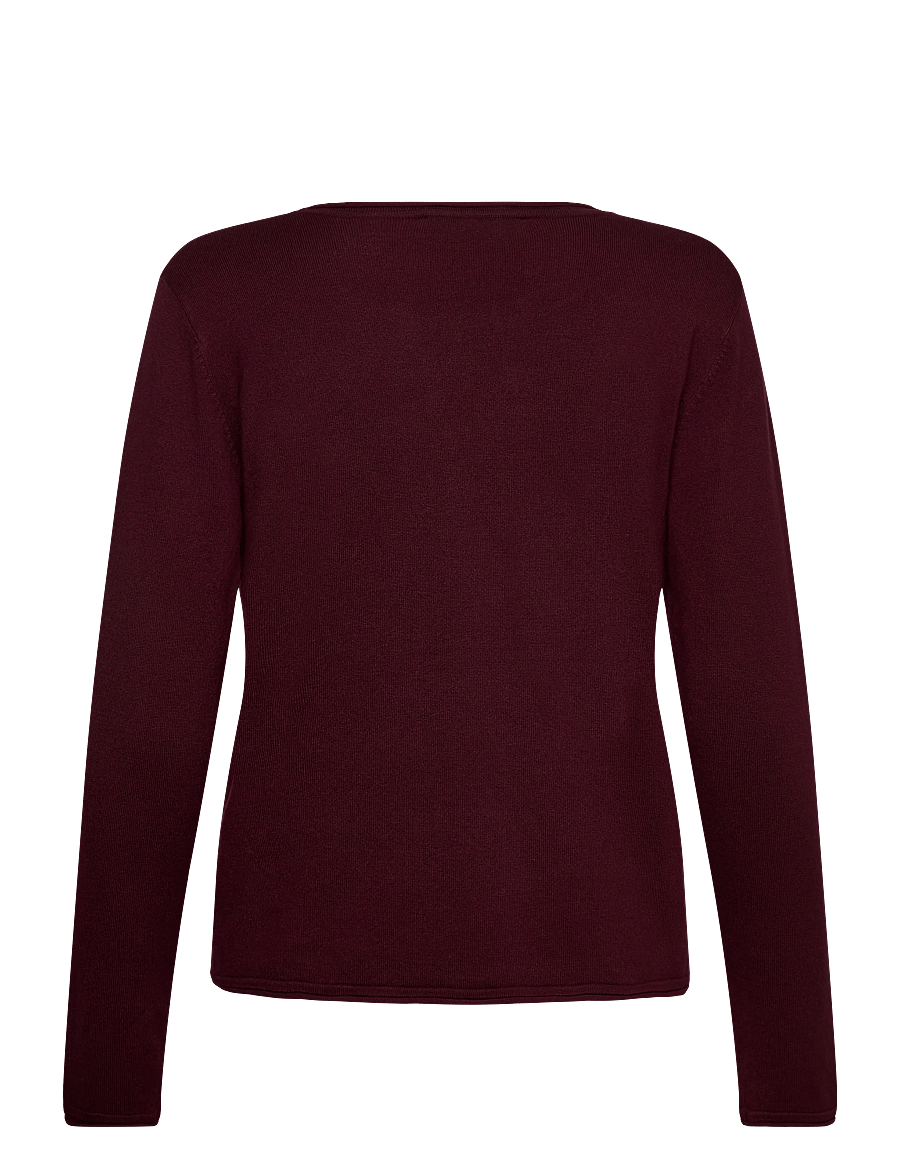 Soft Rebels - SRMarla O-neck Knit Roll Edge - stickade tröjor - 365 vinyard wine - 2