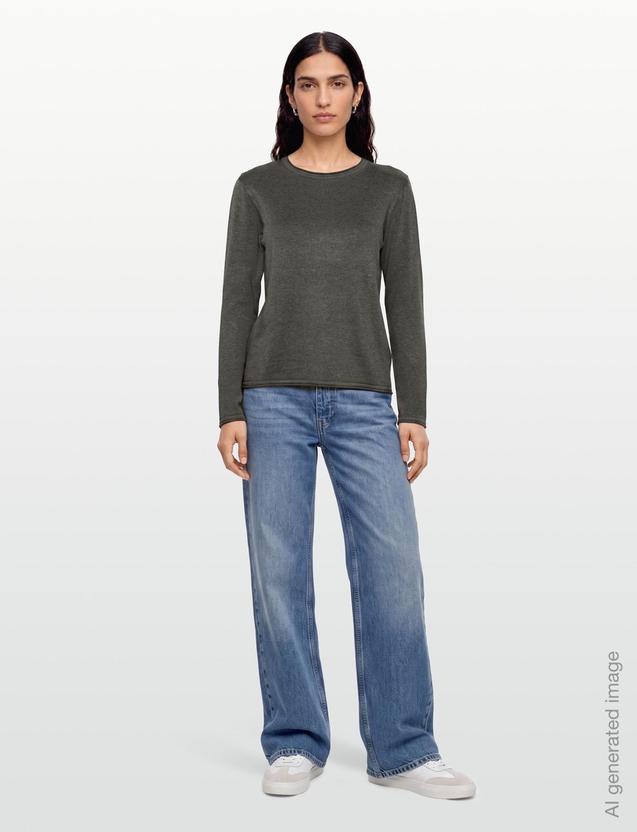 Soft Rebels - SRMarla O-neck Knit Roll Edge - megztiniai - 368 canteen melange - 0