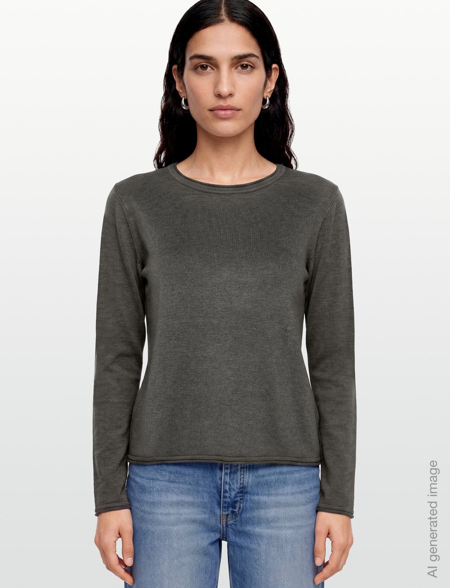 Soft Rebels - SRMarla O-neck Knit Roll Edge - megztiniai - 368 canteen melange - 3