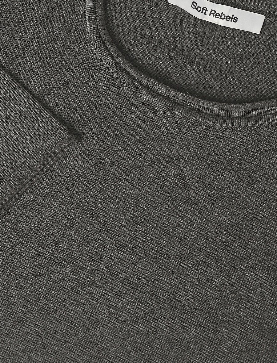 Soft Rebels - SRMarla O-neck Knit Roll Edge - kampsunid - 368 canteen melange - 2
