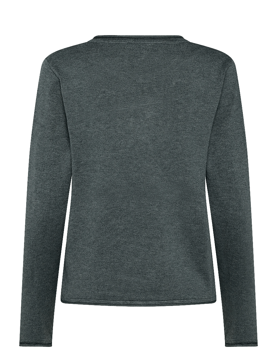 Soft Rebels - SRMarla O-neck Knit Roll Edge - kampsunid - 371 balsam green melange - 2