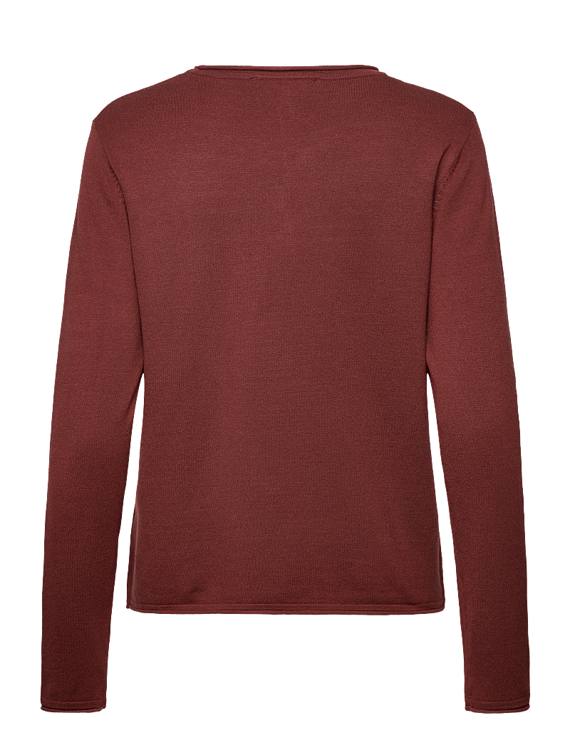 Soft Rebels - SRMarla O-Neck Roll Edge Knit - pullover - cherry mahogany - 1