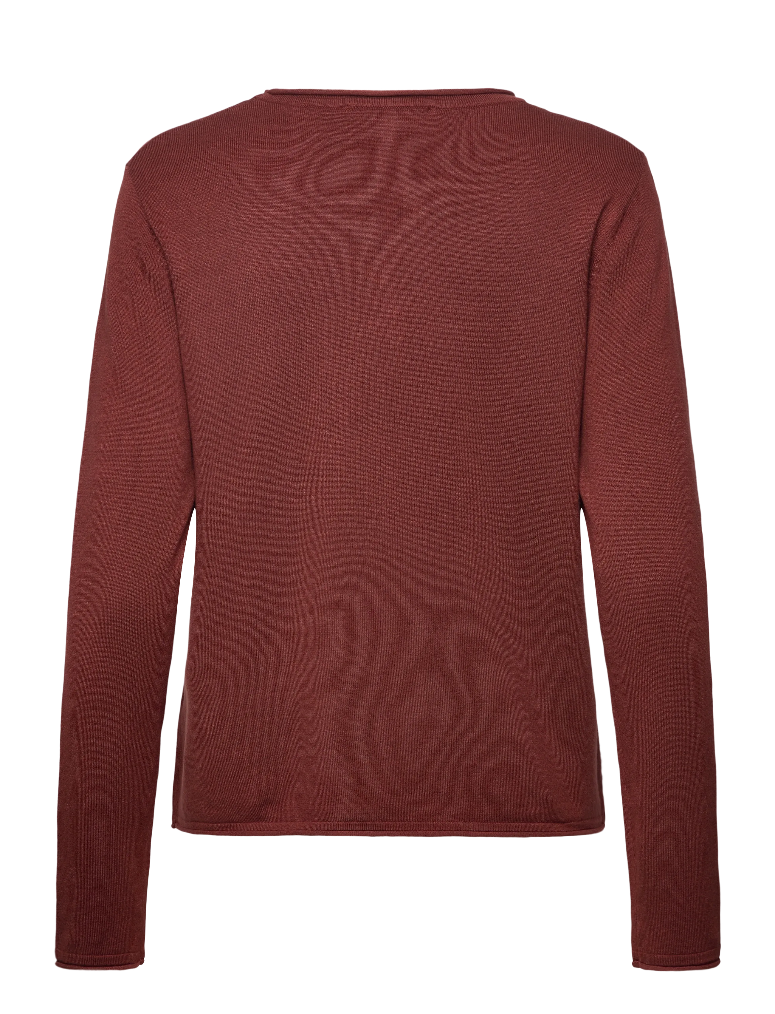Soft Rebels - SRMarla O-neck Roll Egde Knit - pullover - cherry mahogany - 1