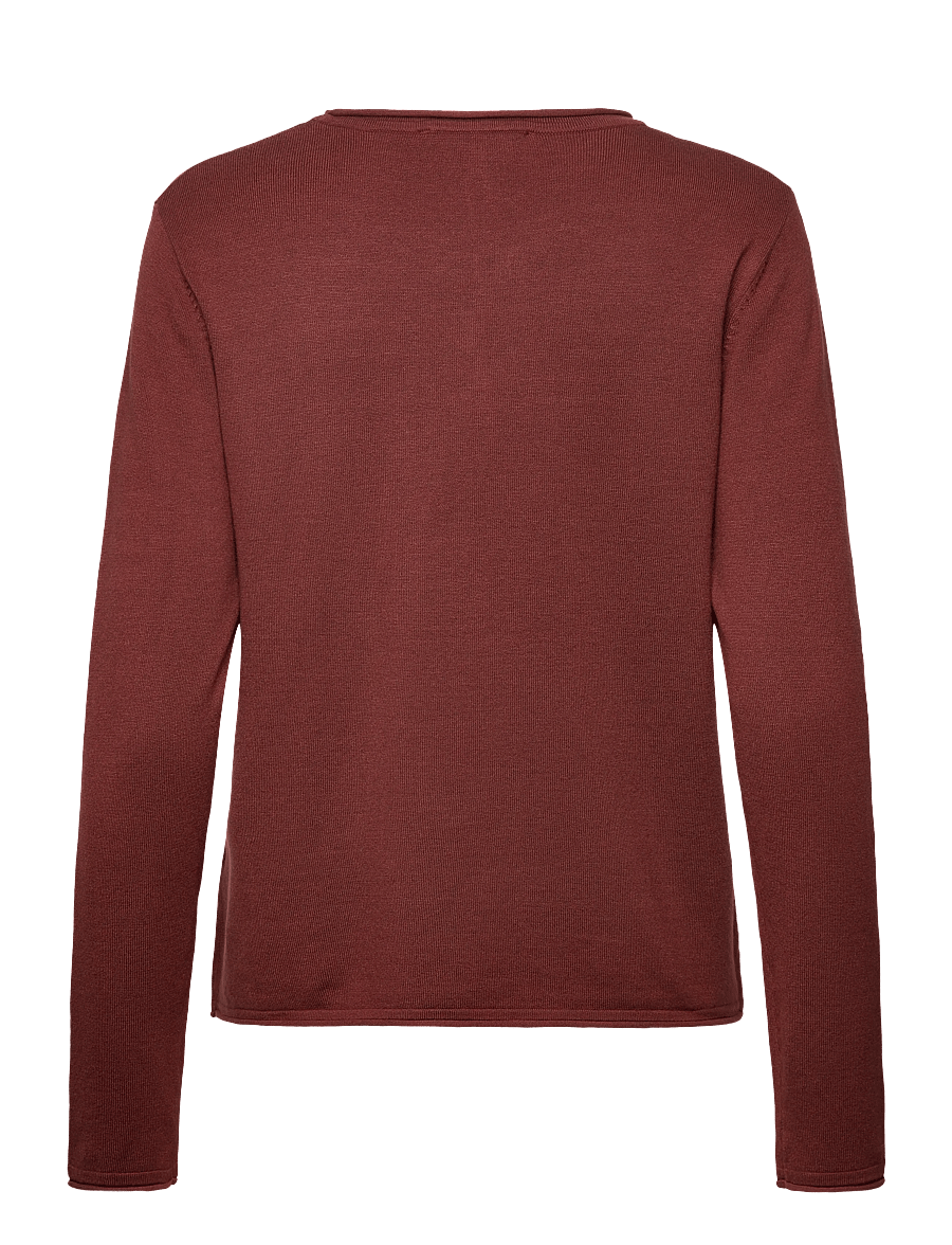 Soft Rebels - SRMarla O-neck Knit Roll Edge - kampsunid - cherry mahogany - 1