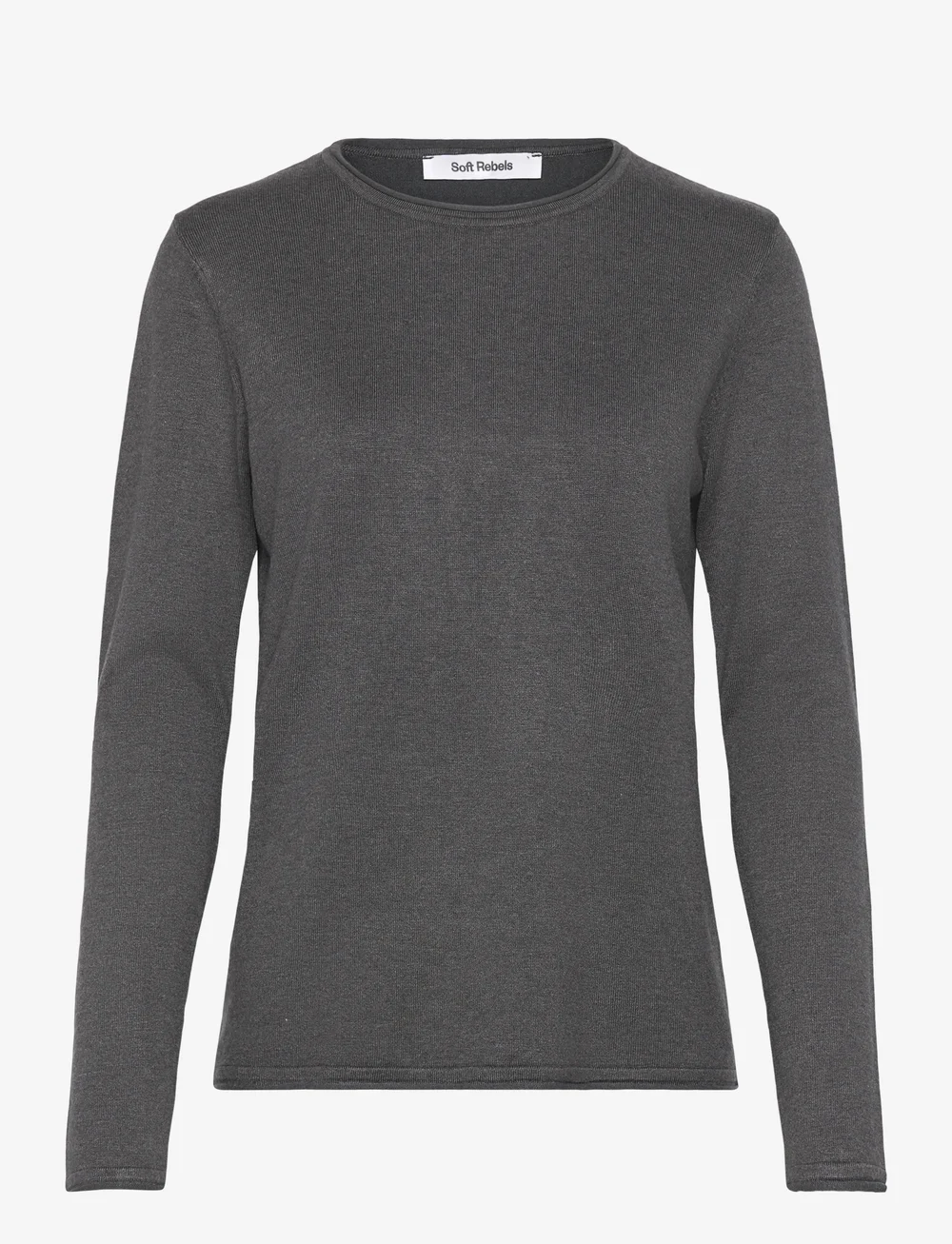 Soft Rebels - SRMarla O-neck Knit Roll Edge - stickade tröjor - chimera melange - 0