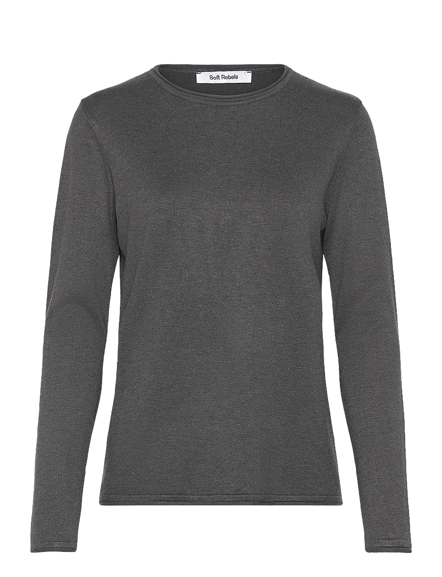 Soft Rebels - SRMarla O-neck Knit Roll Edge - pullover - chimera melange - 1