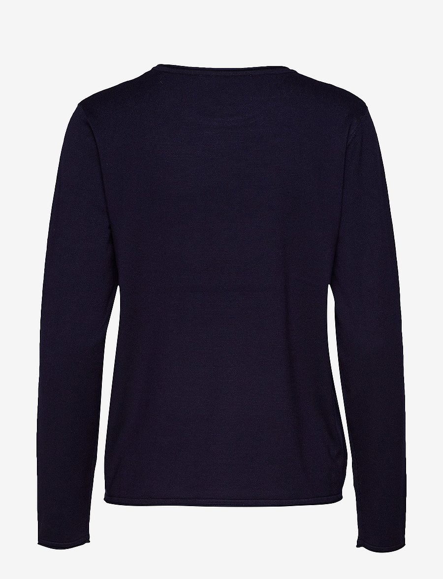 Soft Rebels - SRMarla O-neck Knit Roll Edge - striktrøjer - total eclipse - 1
