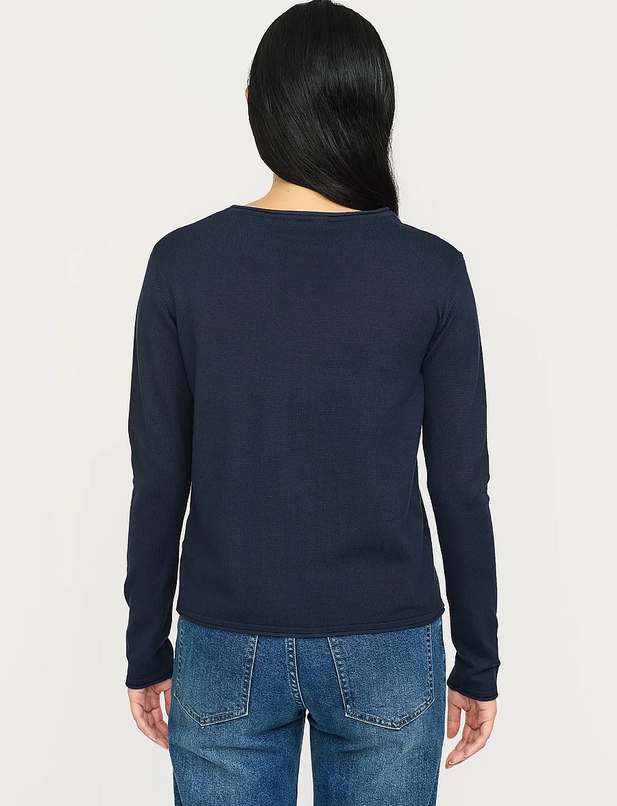 Soft Rebels - SRMarla O-neck Knit Roll Edge - stickade tröjor - total eclipse - 3
