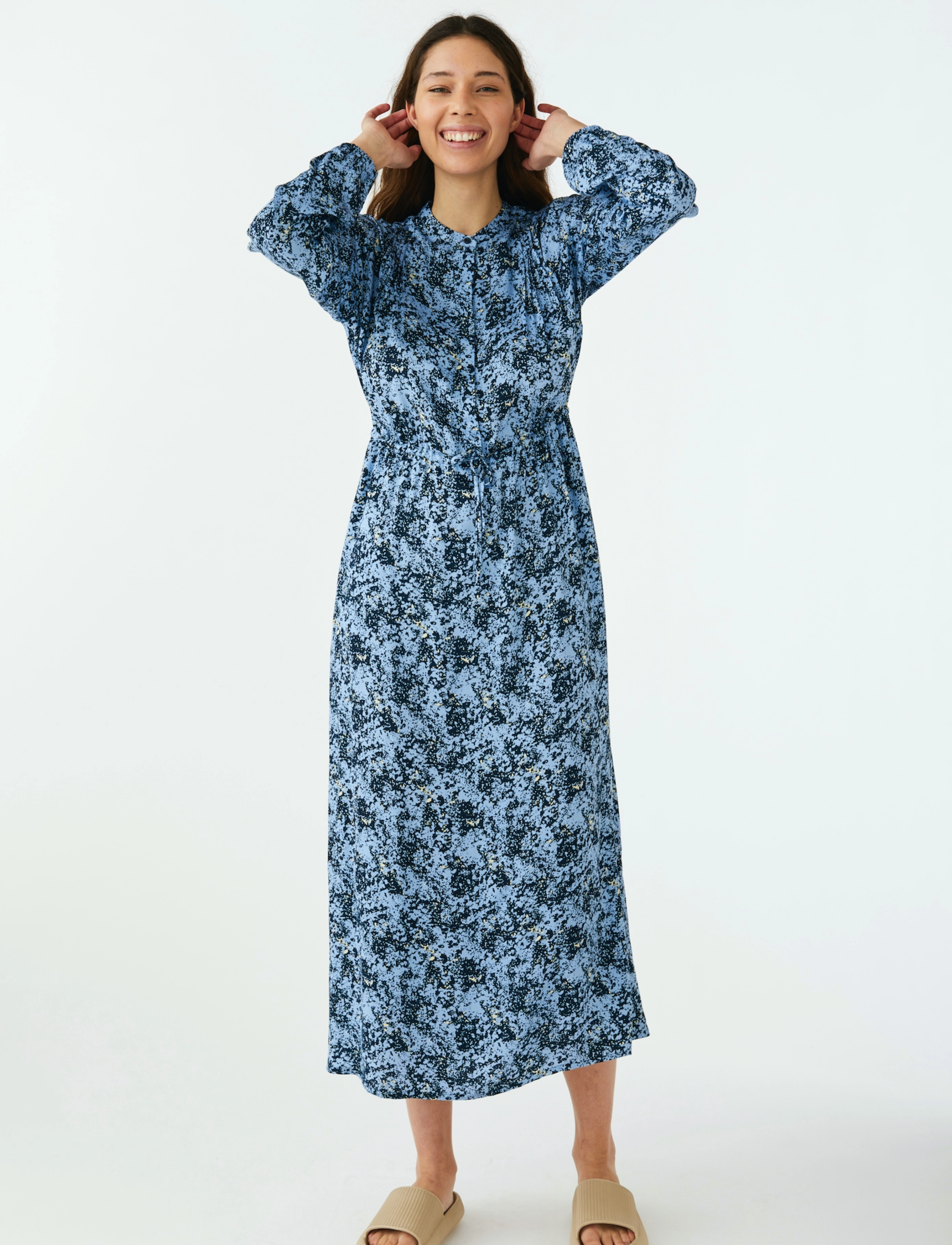Soft Rebels - SRAviaja Ankle Dress - microscopic print placid blue - 2
