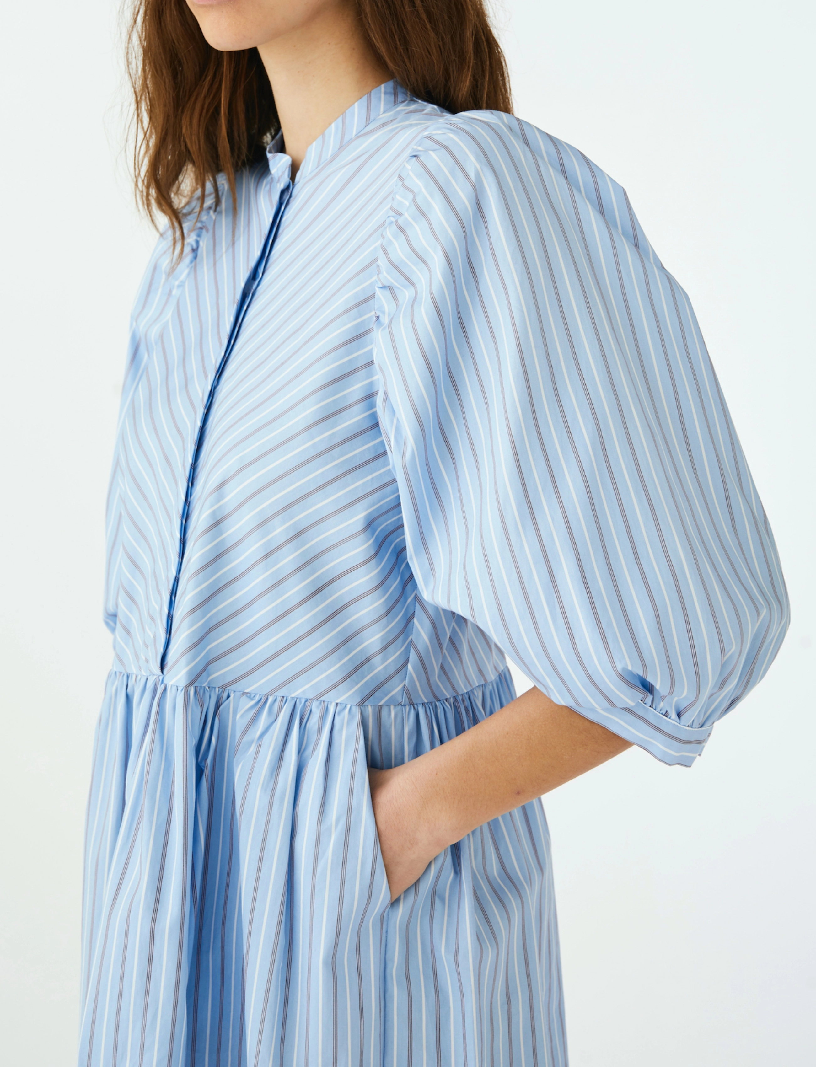 Soft Rebels - SREditta Dress - two tone stripes placid blue - 3