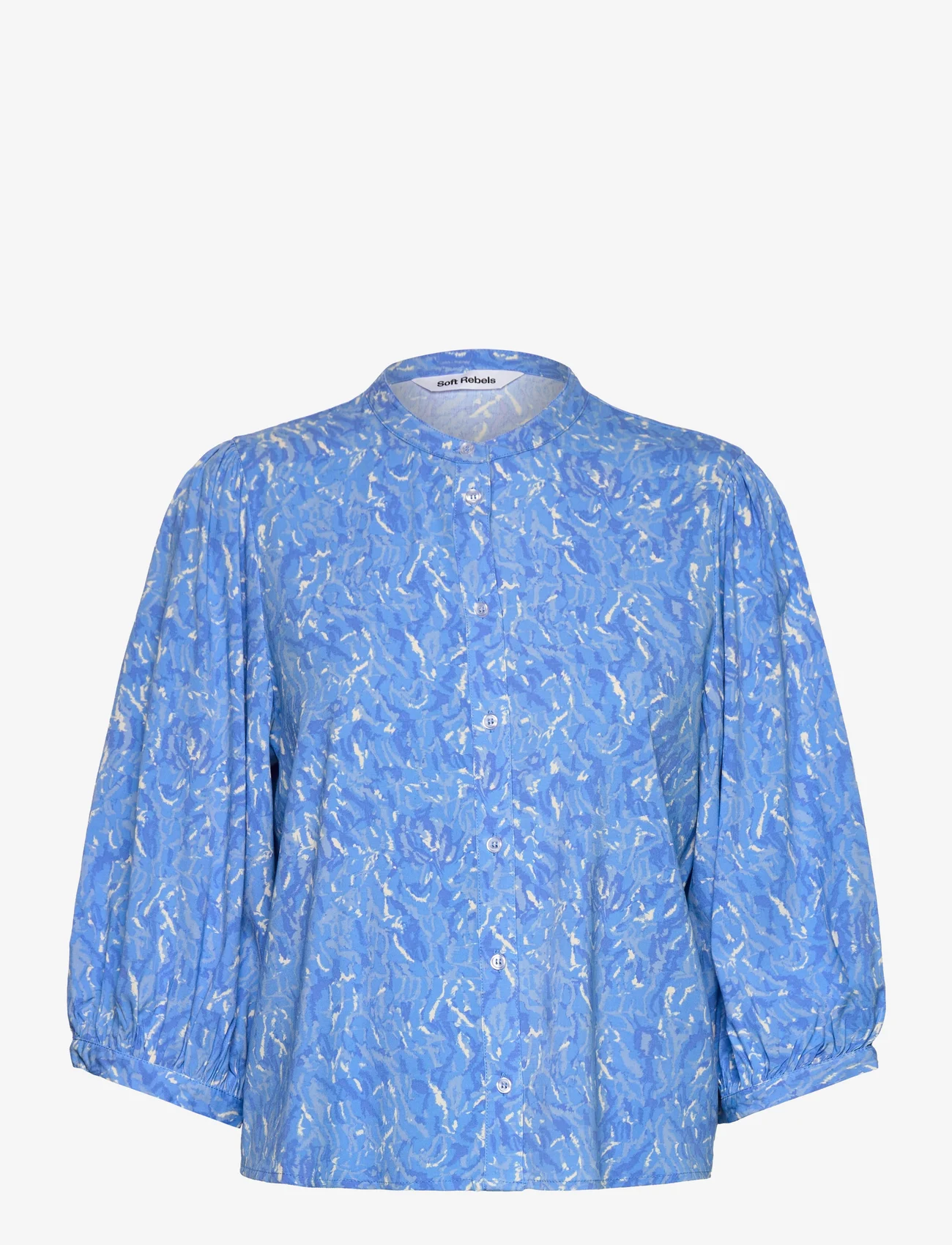 Soft Rebels - SRBriella Elma Shirt - langärmlige blusen - graphic animal azure blue print - 0