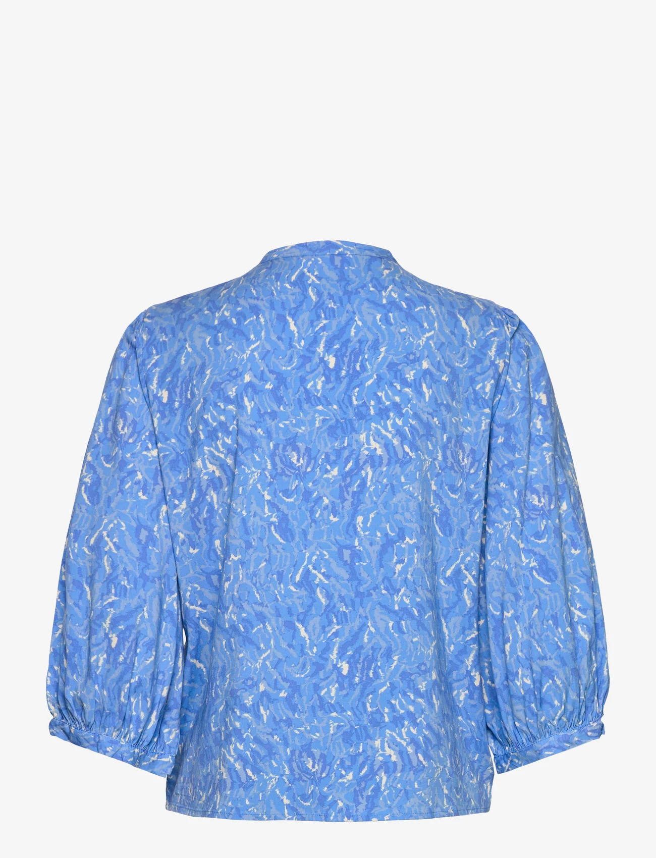 Soft Rebels - SRBriella Elma Shirt - long-sleeved blouses - graphic animal azure blue print - 1