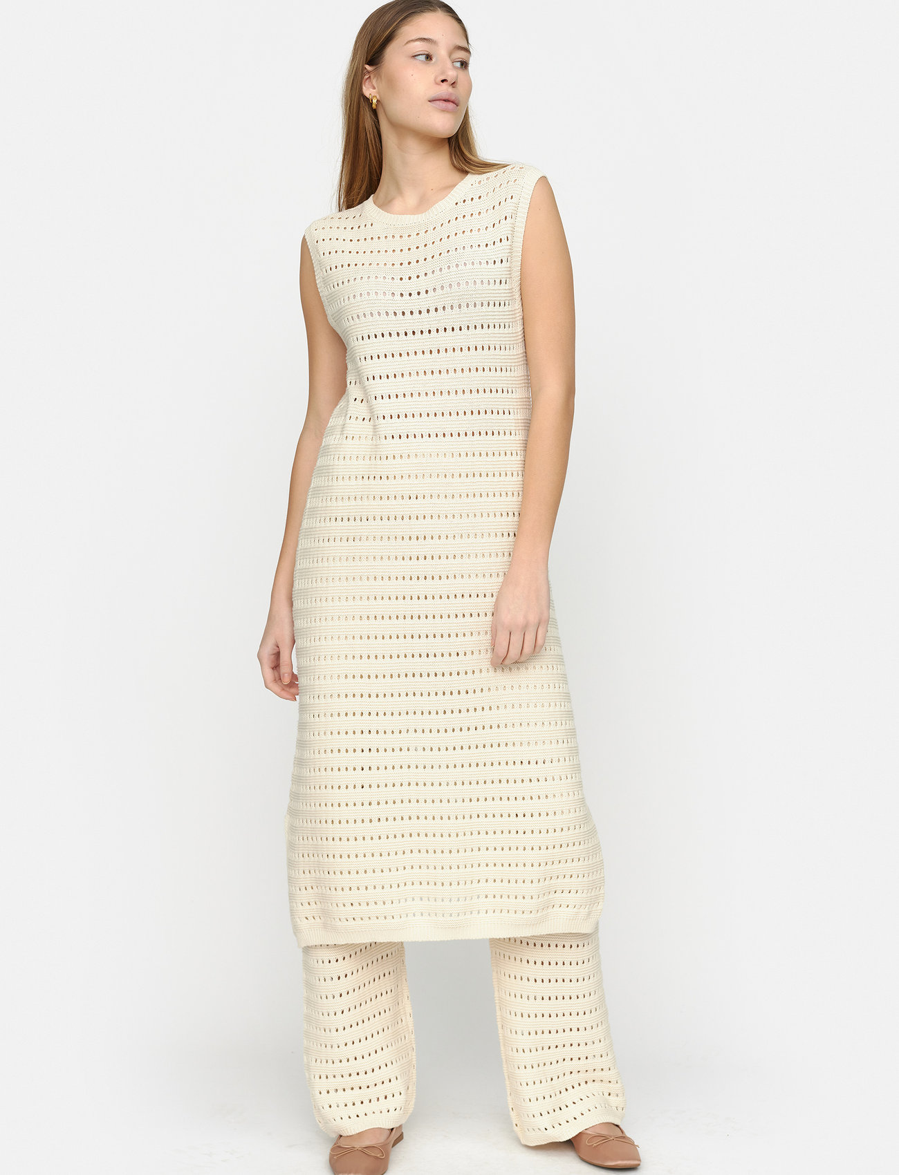 Soft Rebels - SRHennie Knit Dress - stickade klänningar - whitecap gray - 0