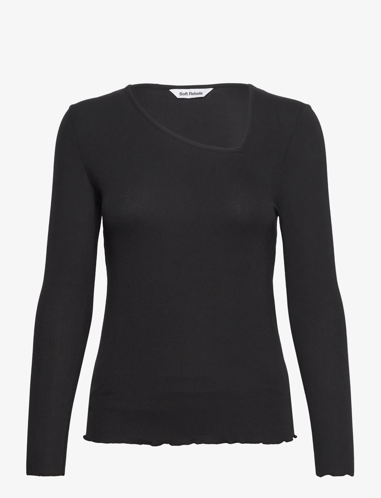 Soft Rebels - SRFenja Asymmetrical Top - t-shirt & tops - black - 0