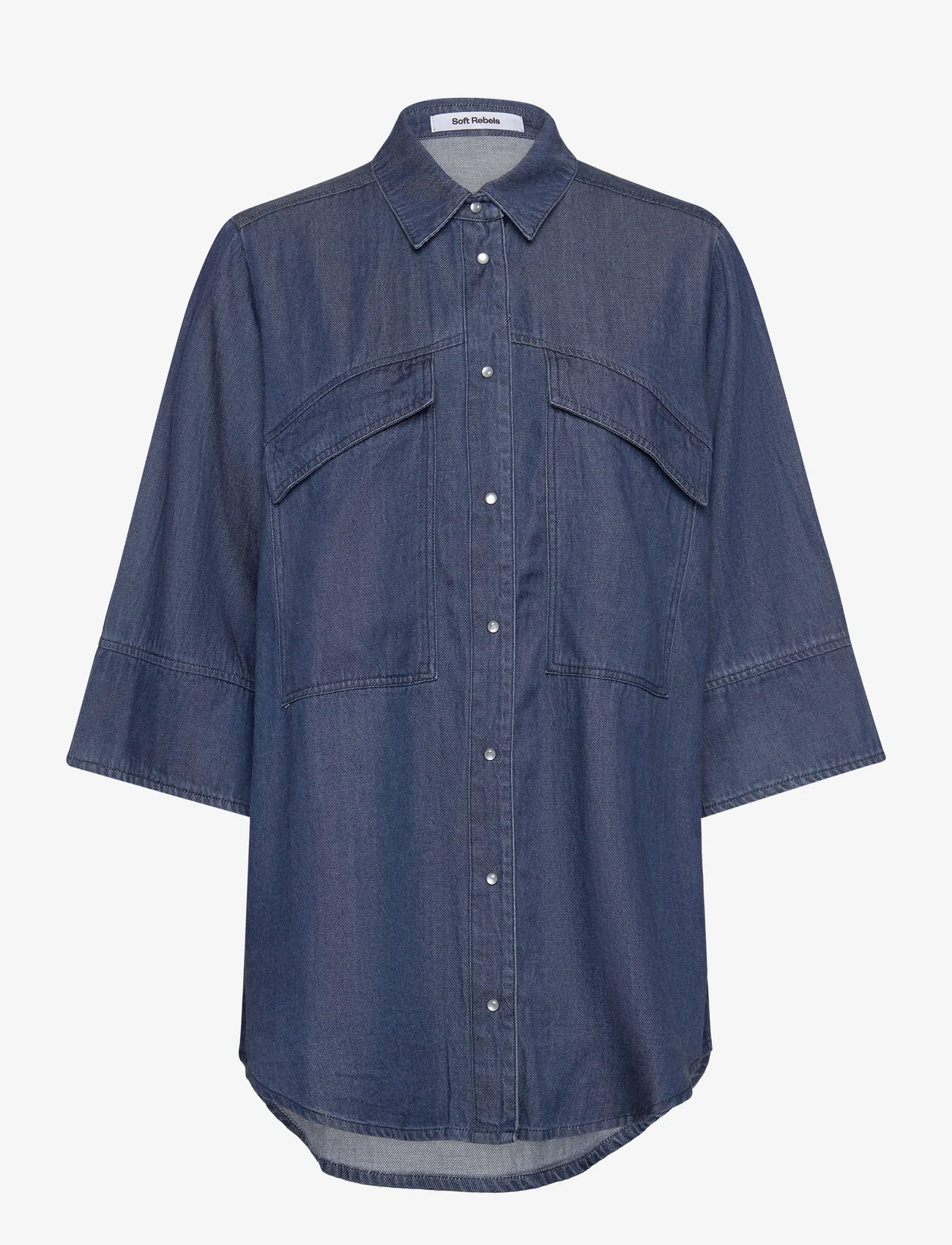 Soft Rebels - SRAzalea Shirt - teksasärgid - light blue wash - 0