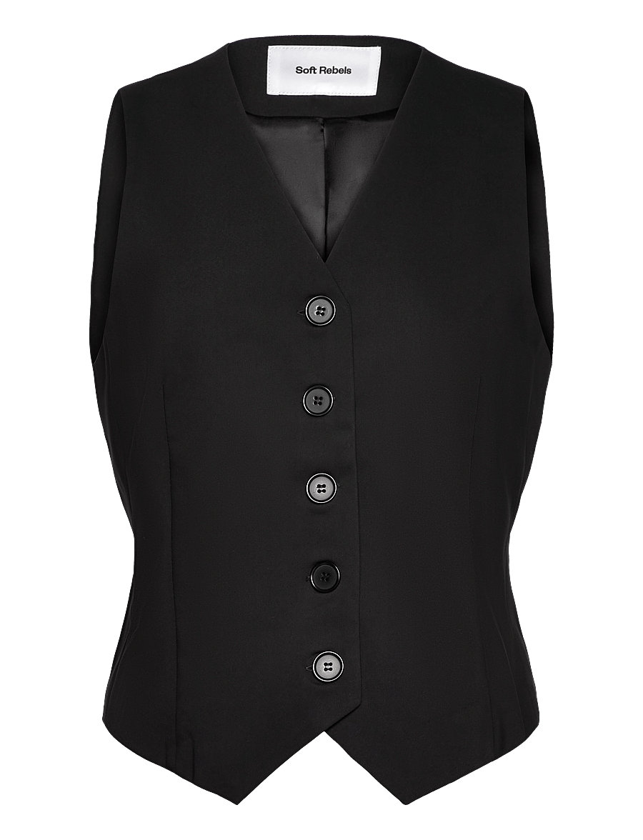 Soft Rebels - SRHibiscus Waistcoat - westen - black - 0