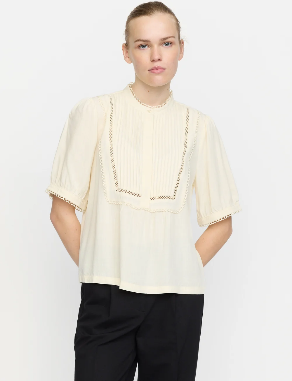 Soft Rebels - SRLinda Blouse - kortærmede bluser - arctic wolf - 0