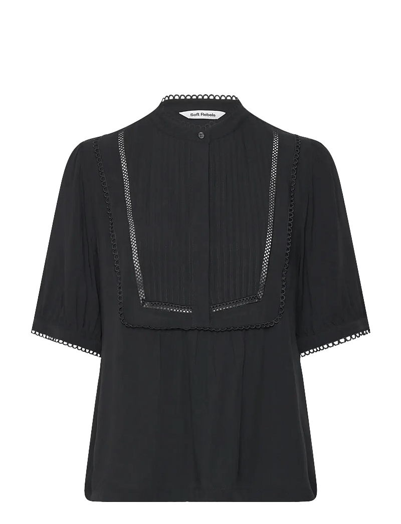 Soft Rebels - SRLinda Blouse - kortärmade blusar - black - 1