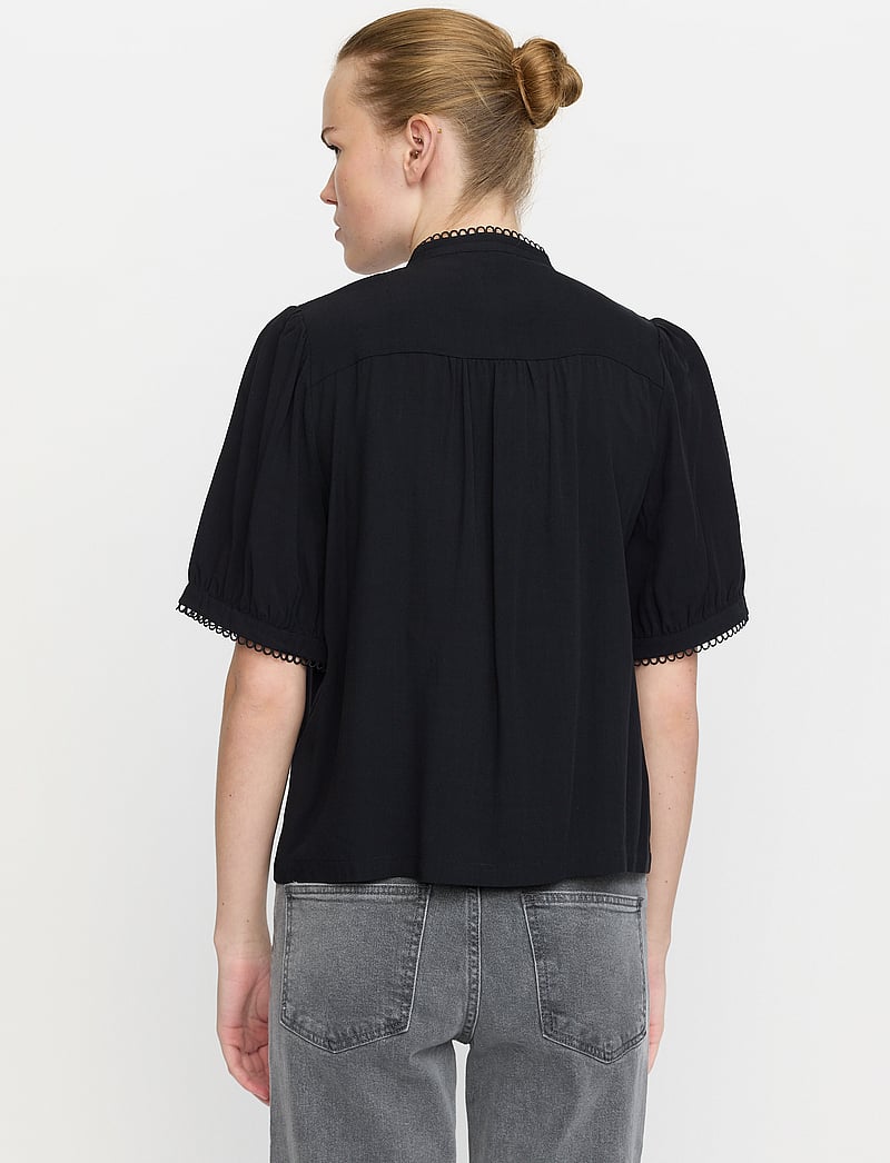 Soft Rebels - SRLinda Blouse - kortärmade blusar - black - 4