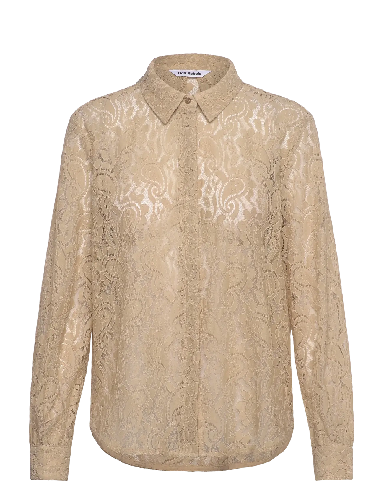 Soft Rebels SRDion Shirt - Transitional Layering - ARCTIC WOLF / cream