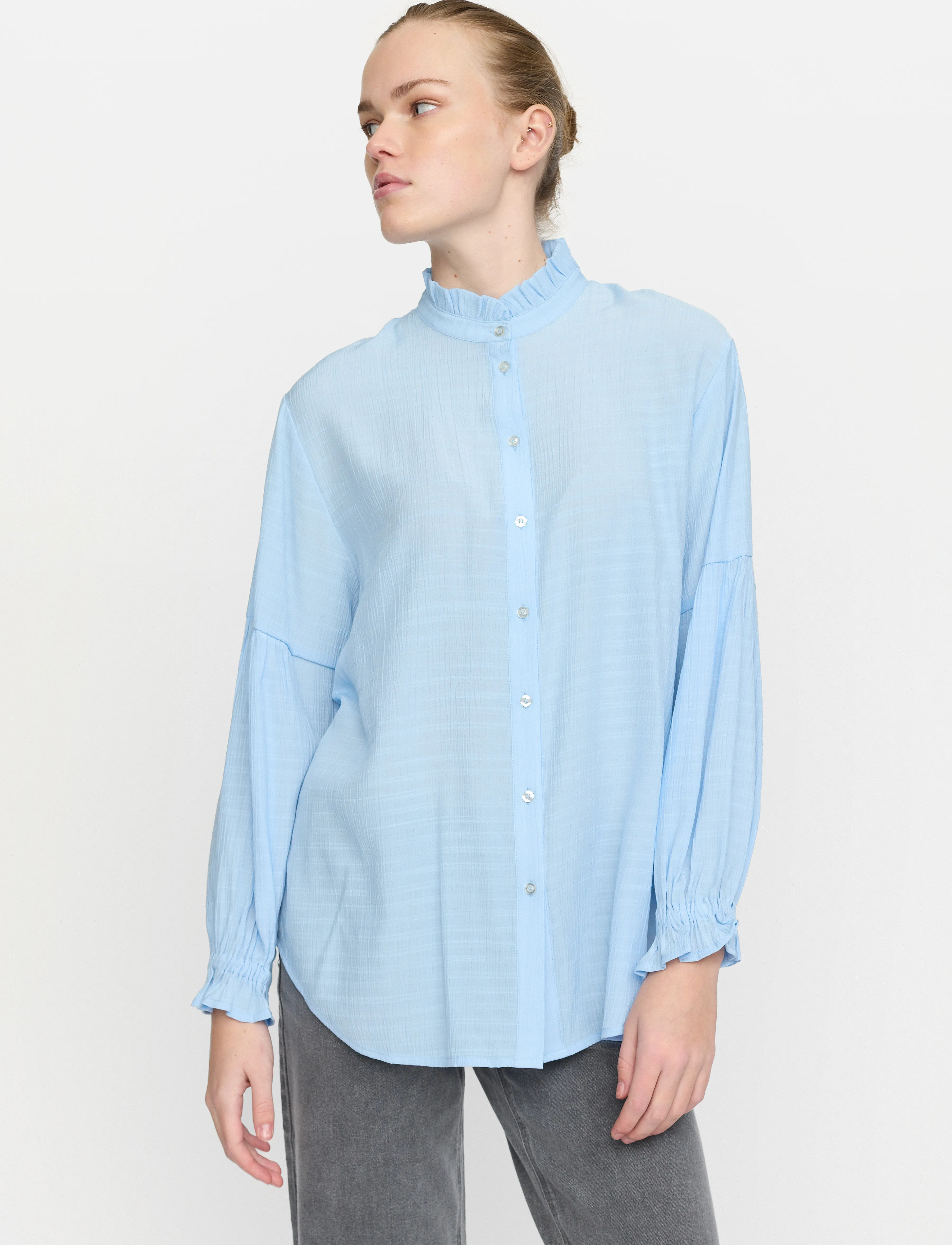 Soft Rebels Srbailey Shirt, XS, Shirts, Blau - Long-sleeved, Frauen